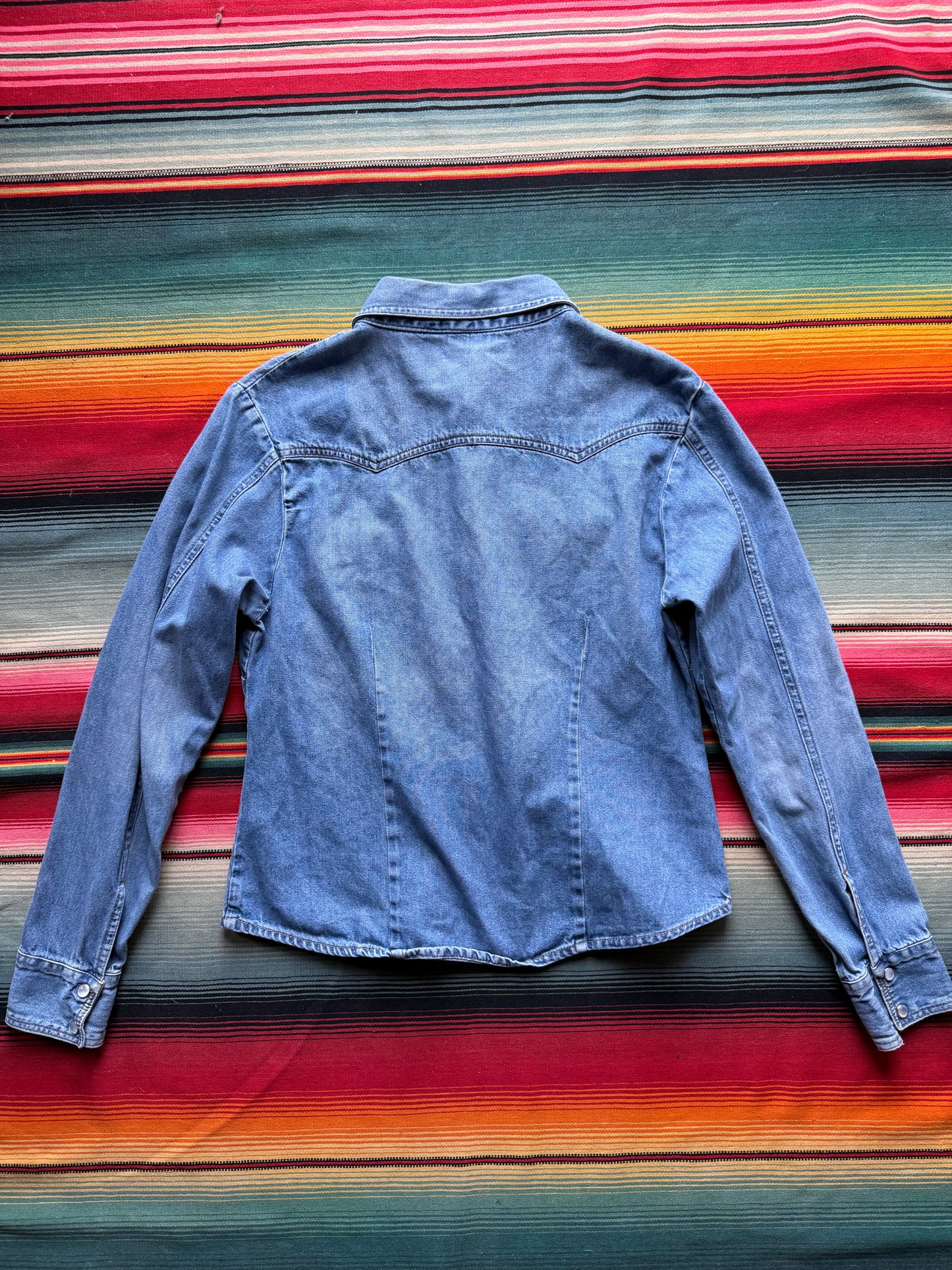 y2k denim pearl snap