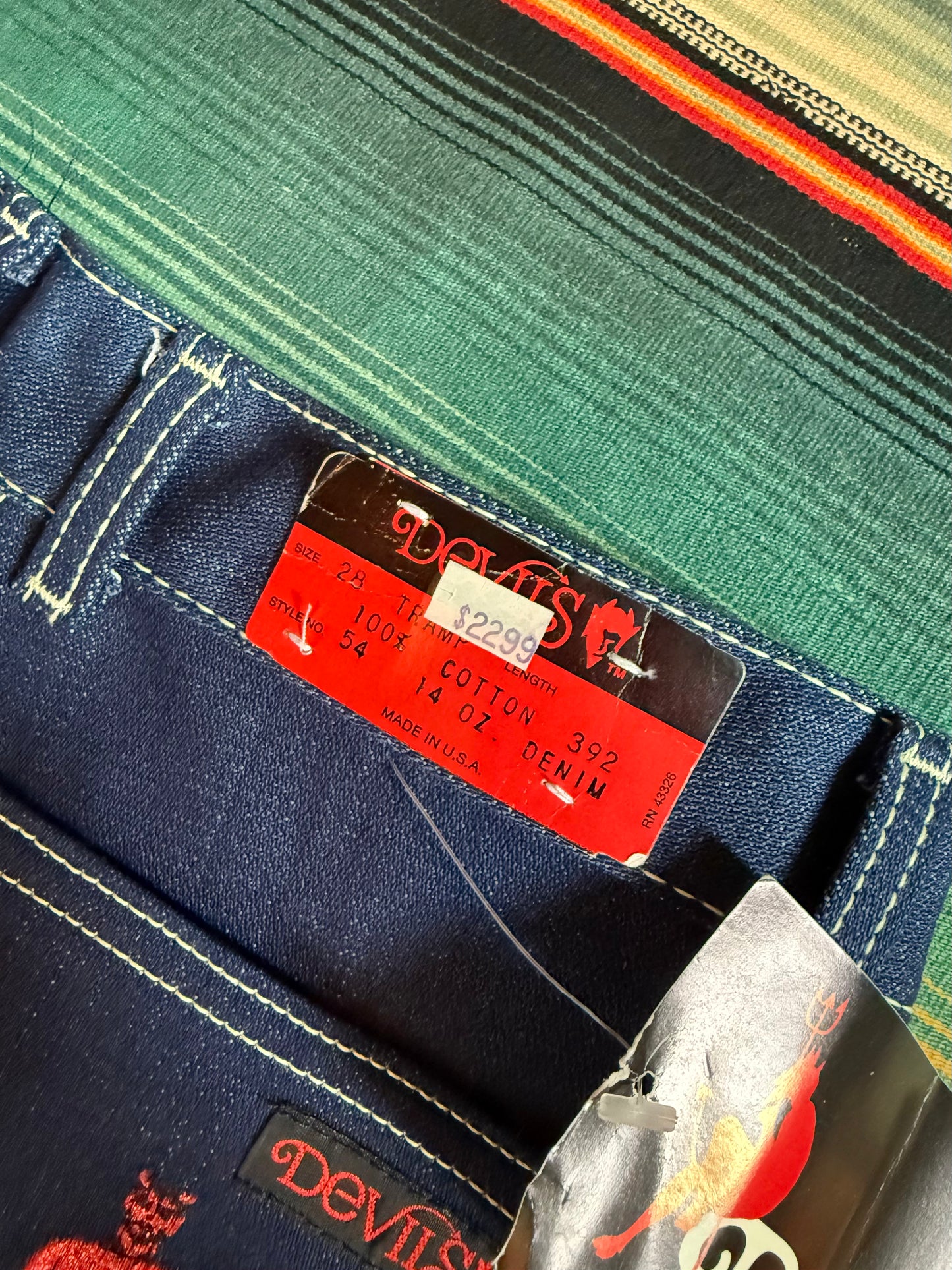 1980s Deadstock Devils Embroidered Jeans