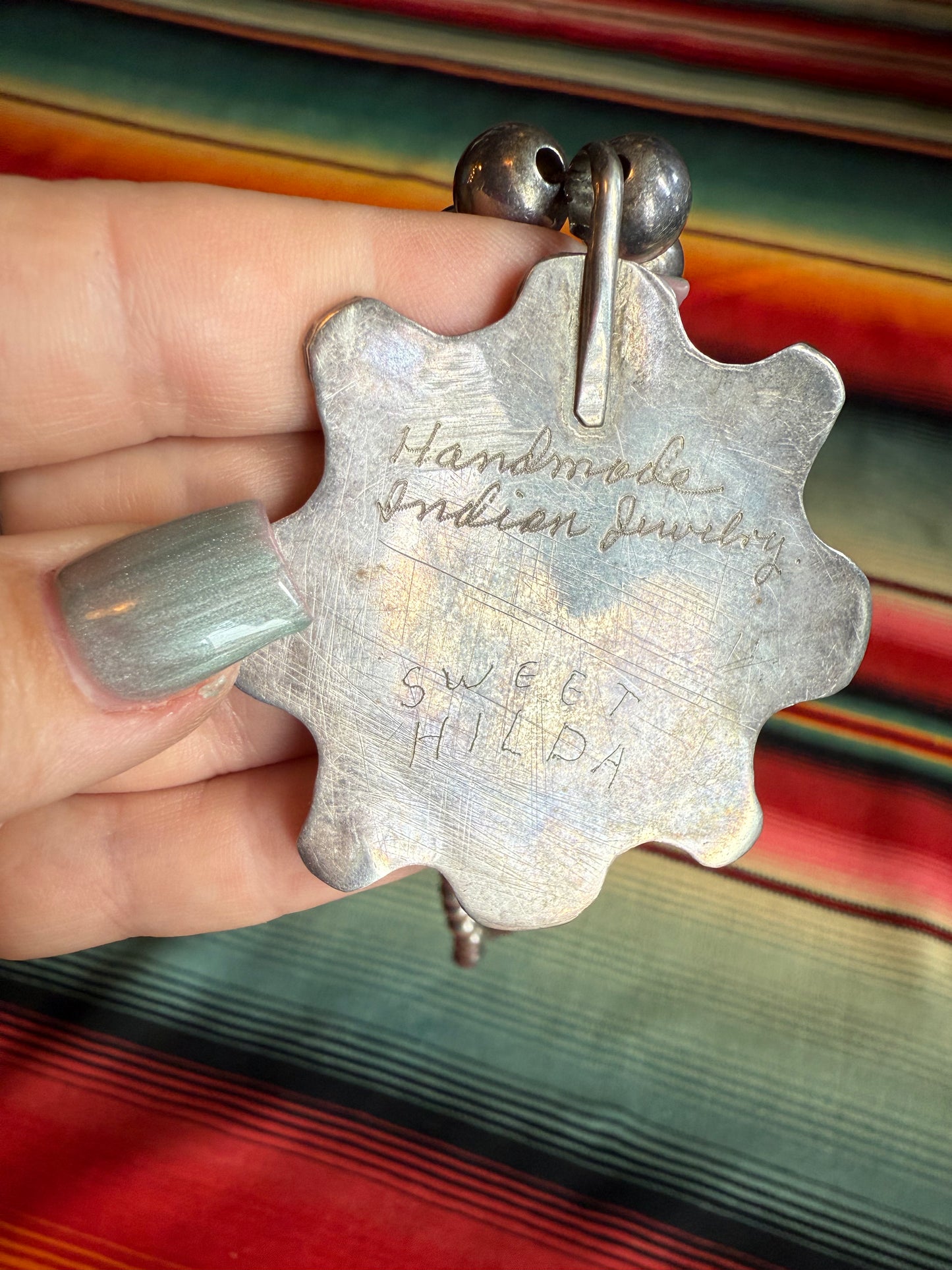 Vintage Sterling Pearl Necklace with Sterling Peace Dollar and Turquoise Pendant