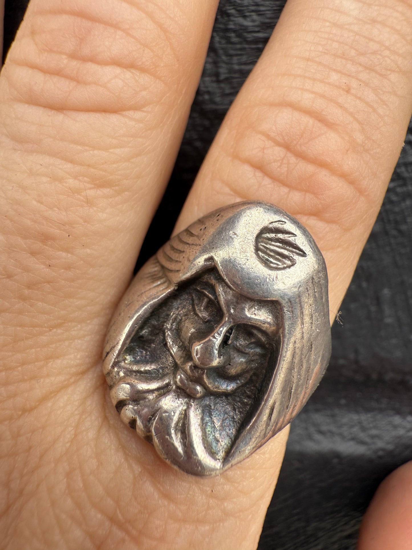Vintage Art Deco sterling "Turban Man" Sheikh novelty ring