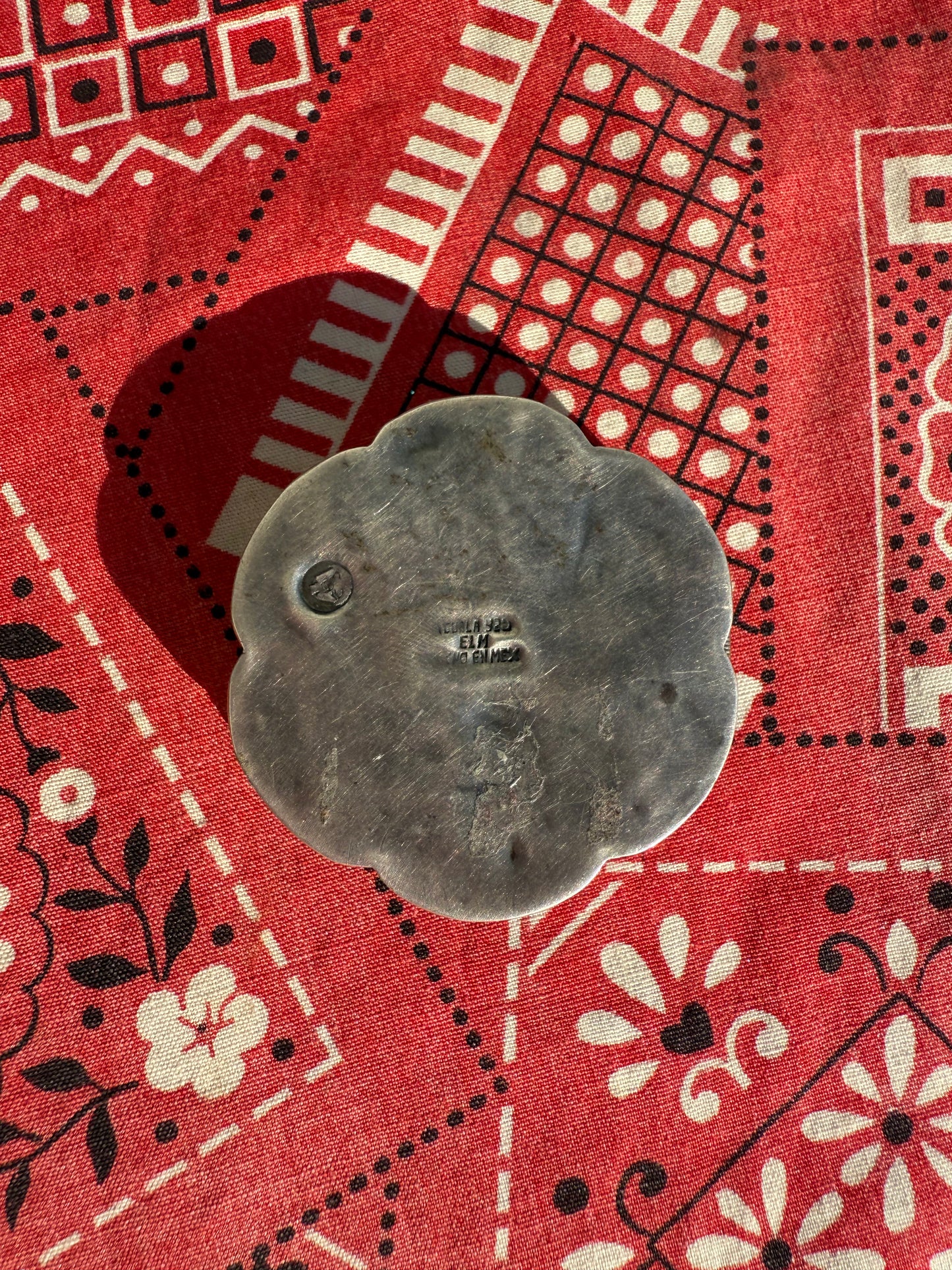 vinatge Mexican sterling and abalone pill box - artist stamped