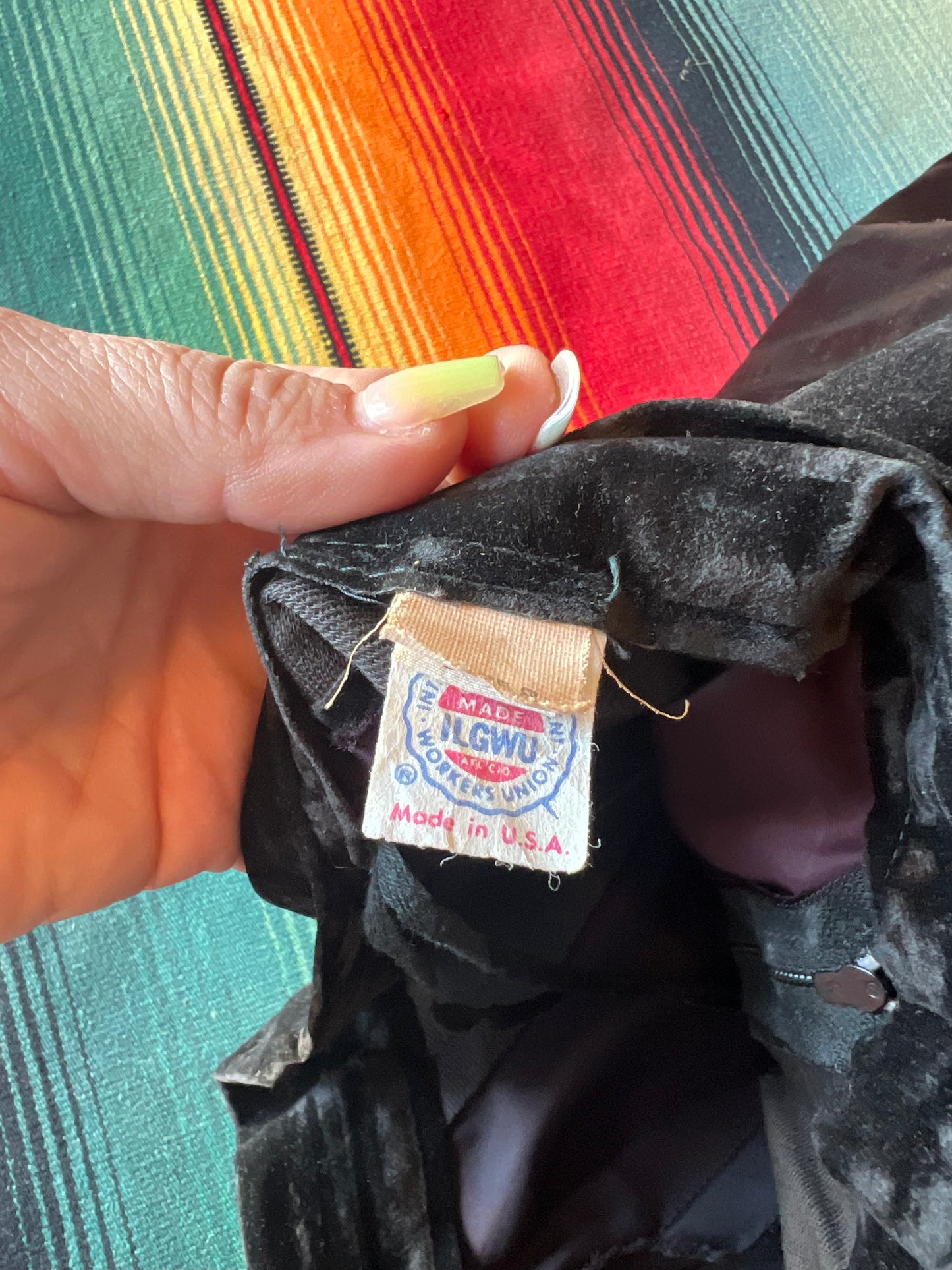 Vintage Black Velvet & Satin Maxi Skirt