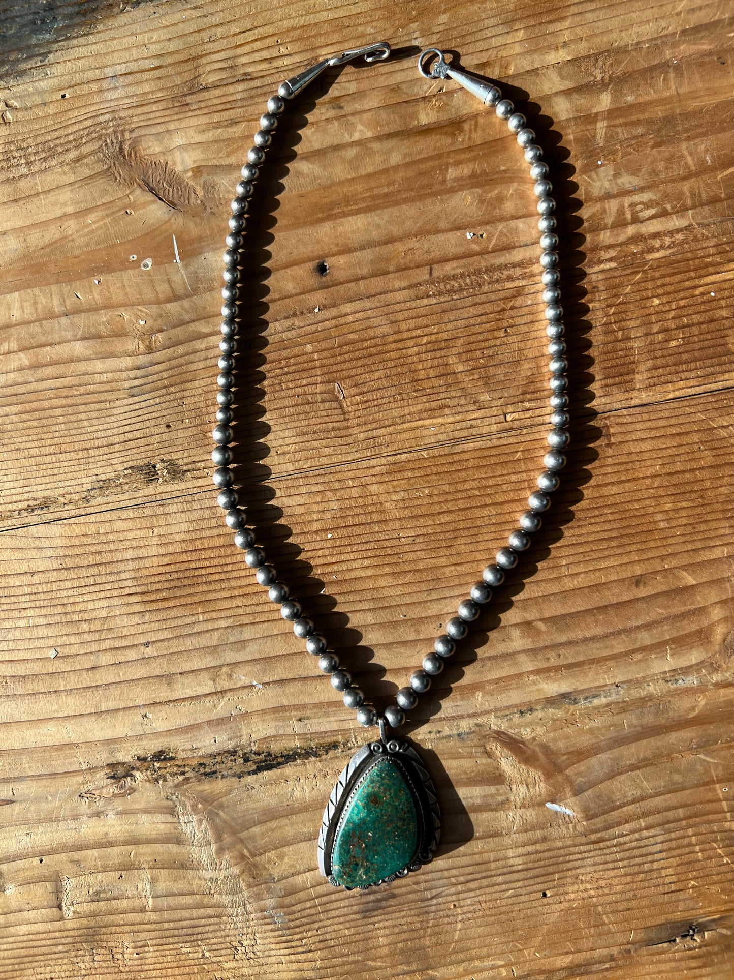Sterling Beaded Pendant Necklace
