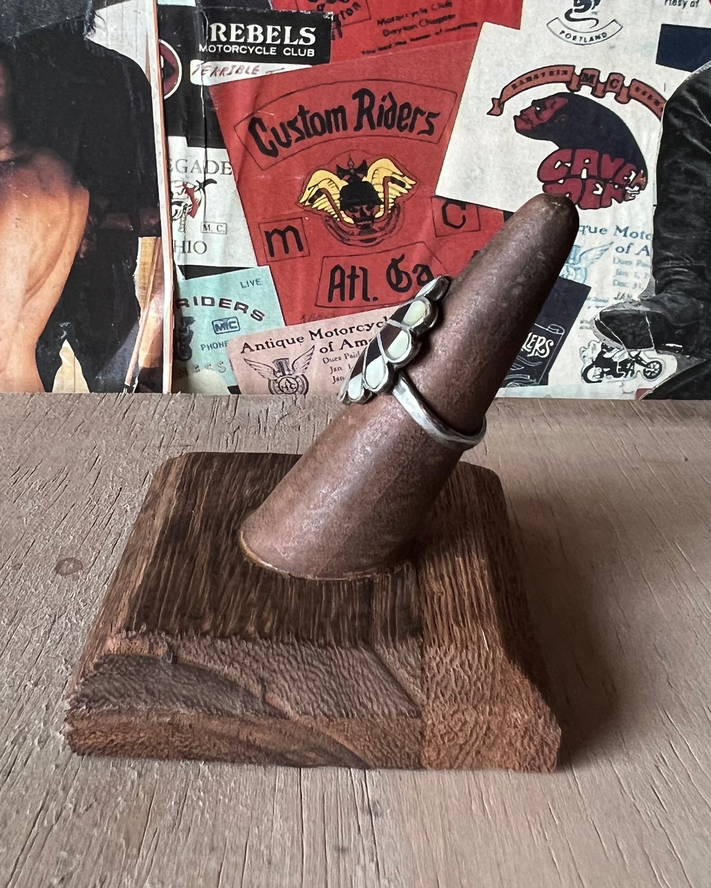 Vintage Zuni Multi StoneInlay Sun God Sterling Ring