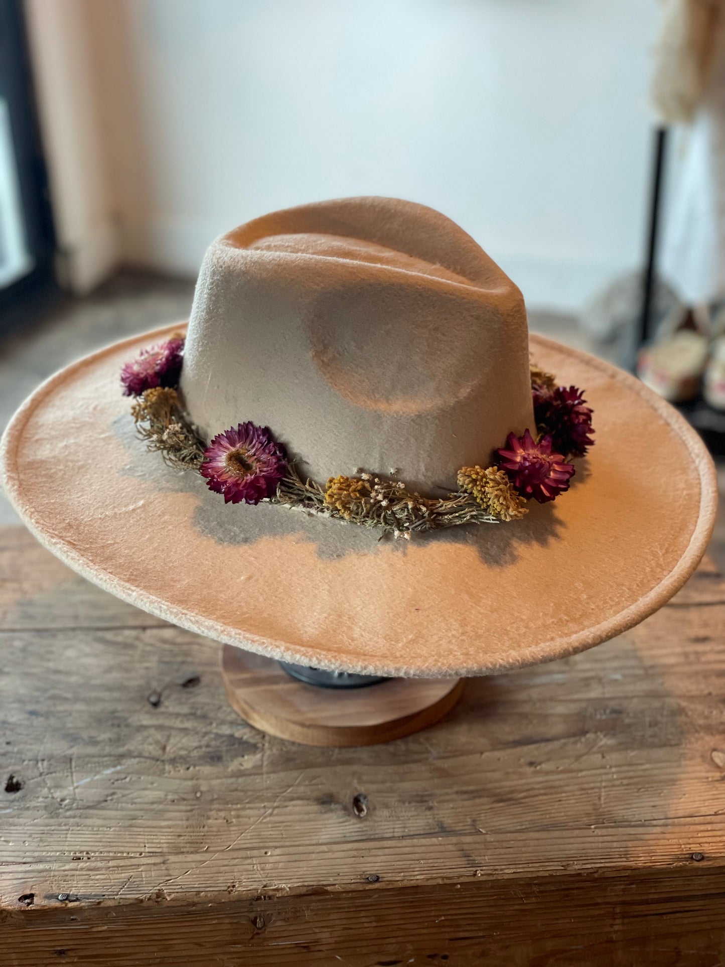 Assorted Cowboy Hats with Floral Hat Bands