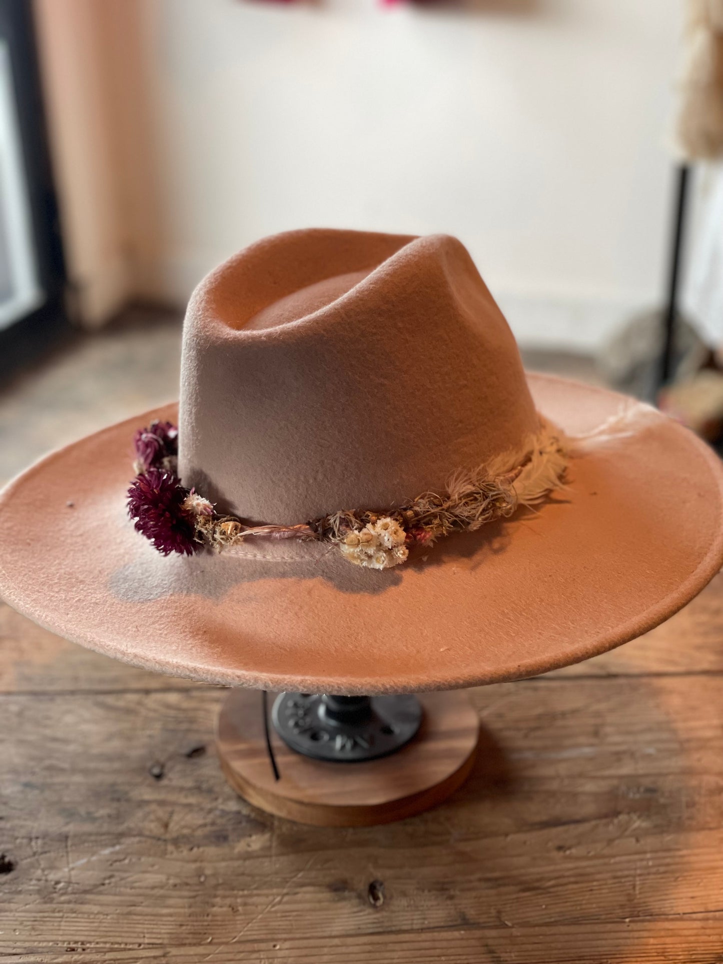 Assorted Cowboy Hats with Floral Hat Bands