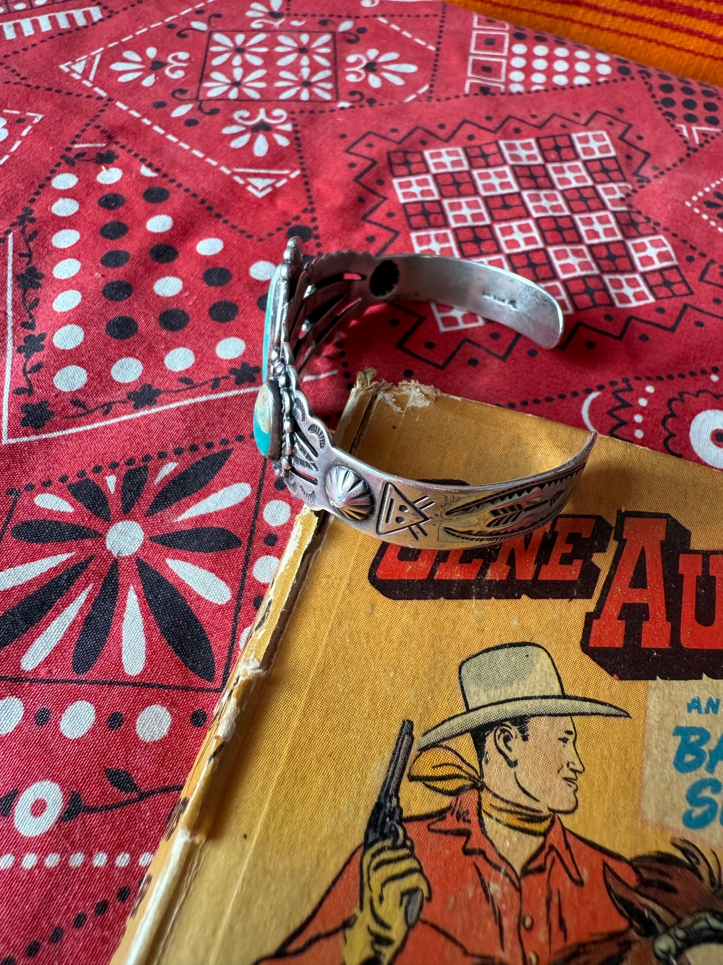 Fred Harvey Long Oval Center Stone Cuff