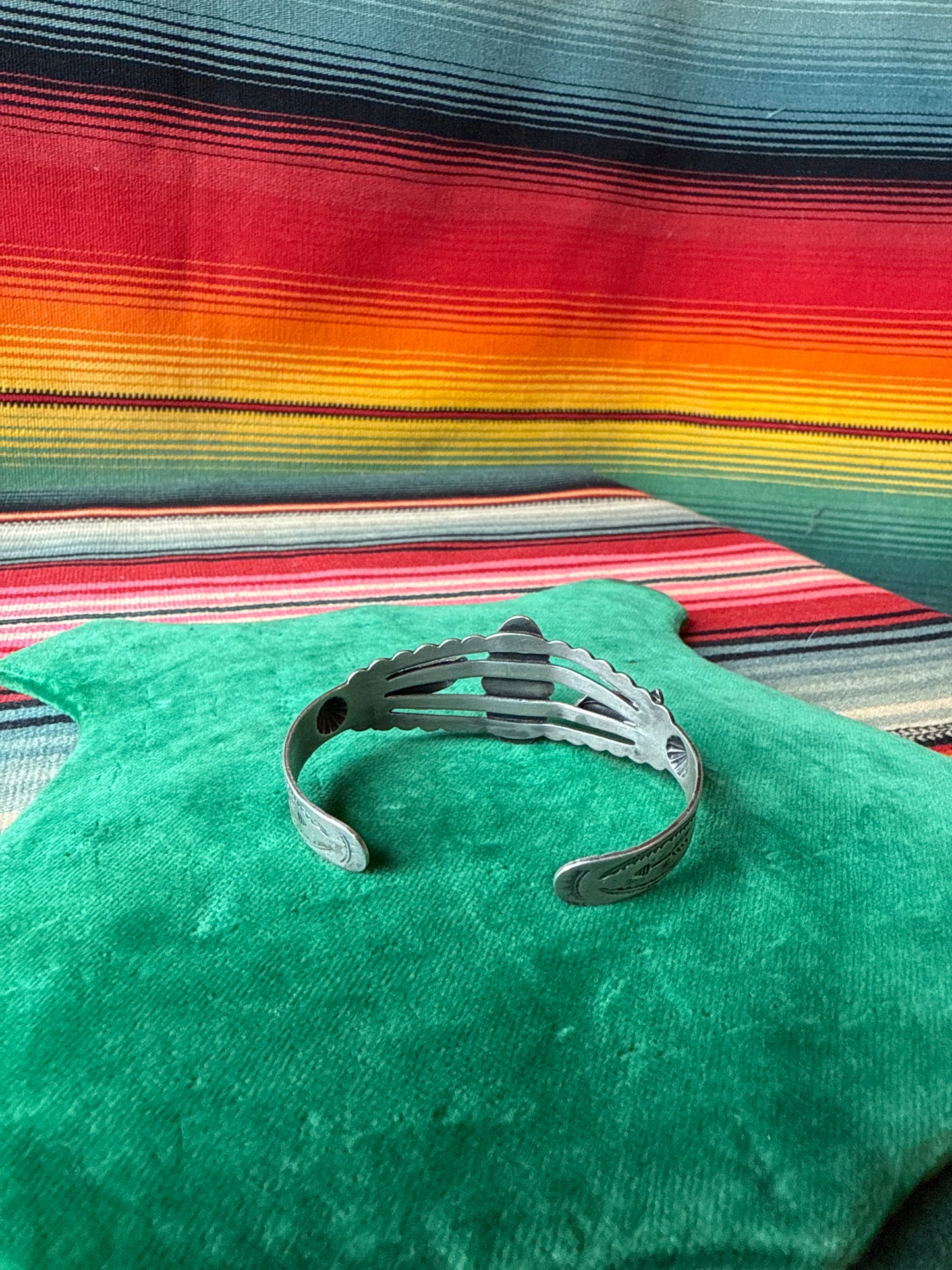 Fred Harvey Era Sterling and Turquoise Cuff (MA)