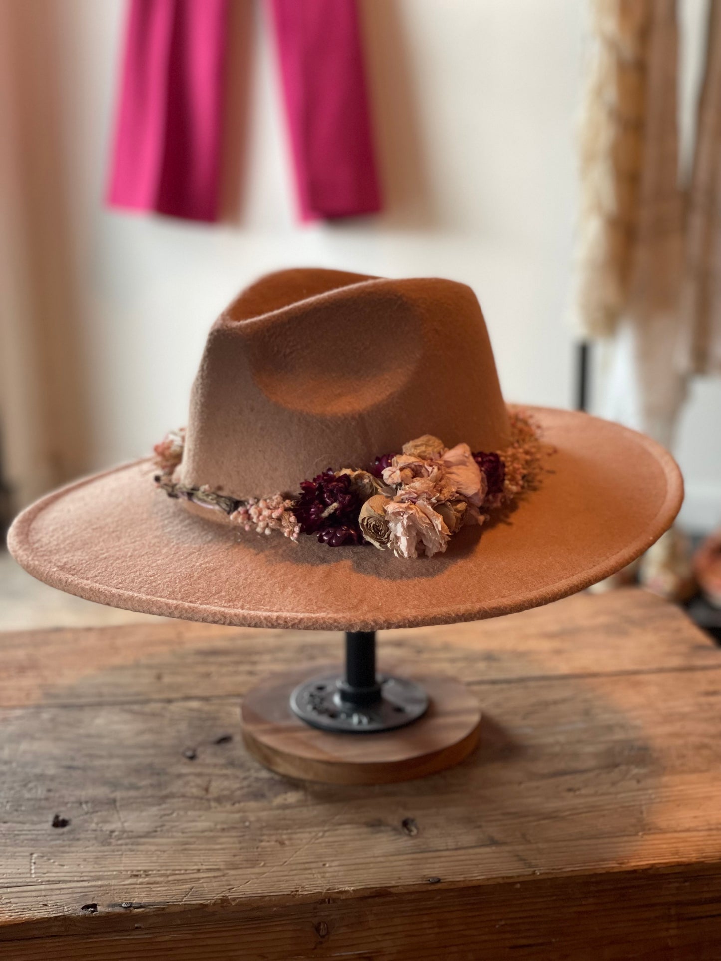 Assorted Cowboy Hats with Floral Hat Bands