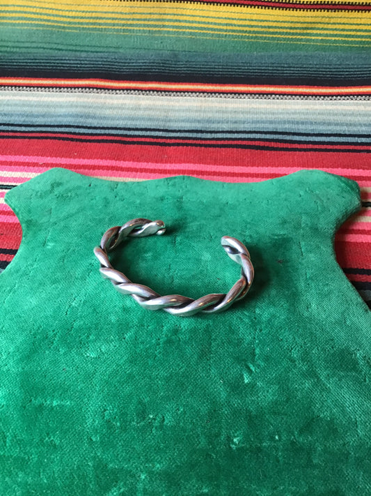 Vintage Sterling Twisted Braid Cuff Stacker (MA)