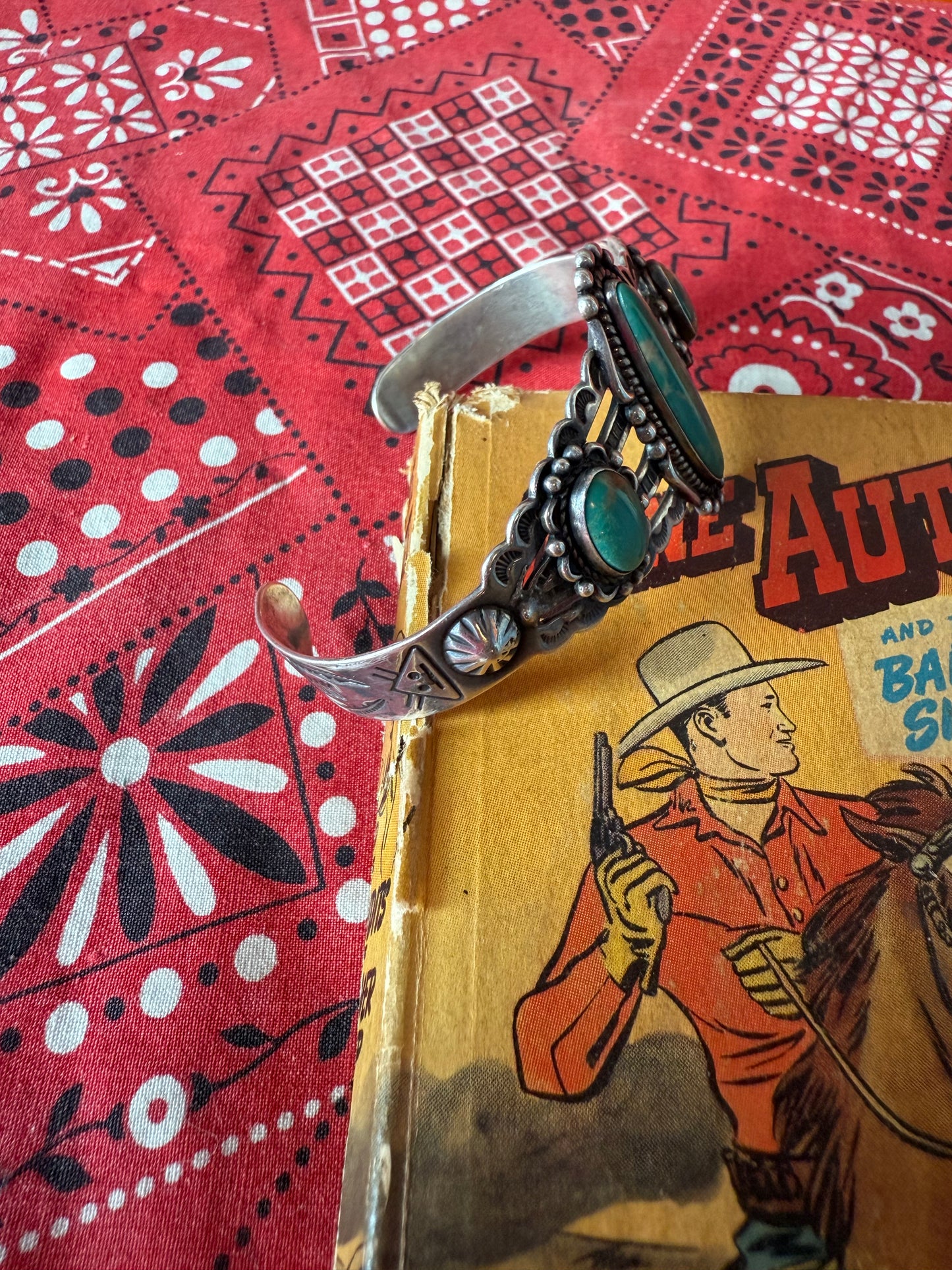 Fred Harvey Long Oval Center Stone Cuff