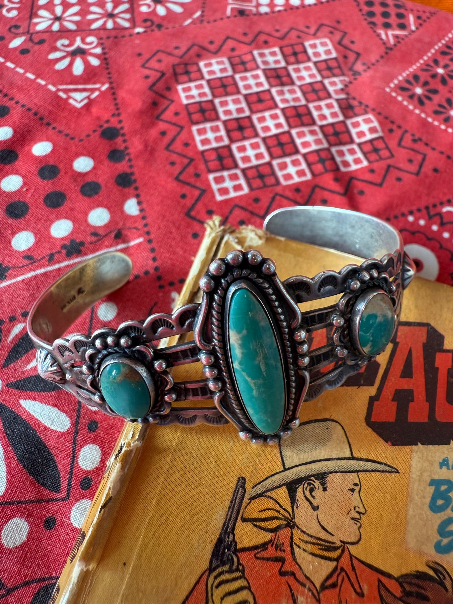 Fred Harvey Long Oval Center Stone Cuff