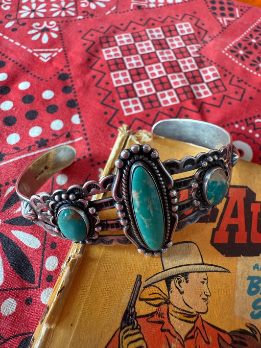 Fred Harvey Long Oval Center Stone Cuff