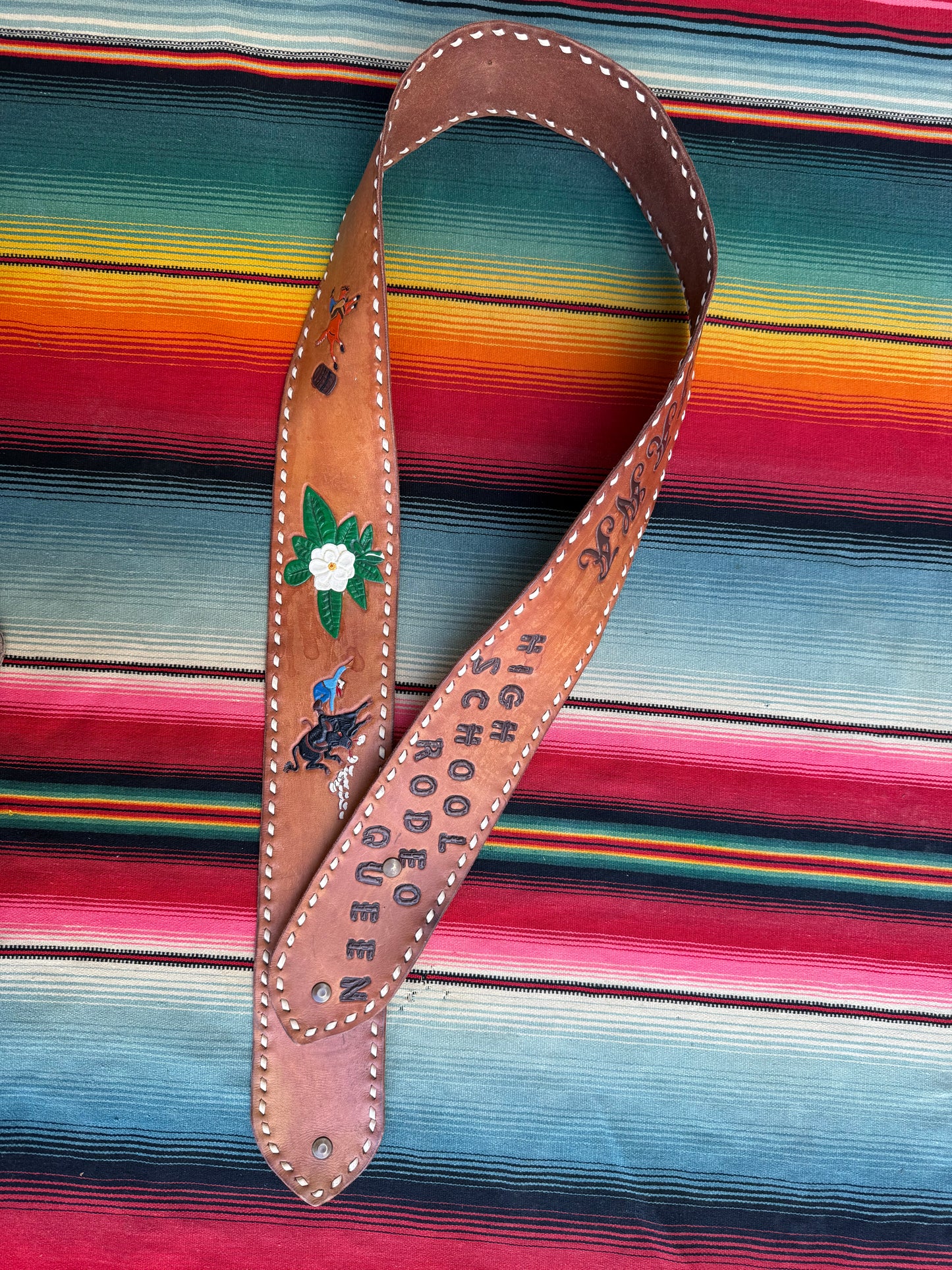 Vintage Tooled Leather Rodeo Queen Sash