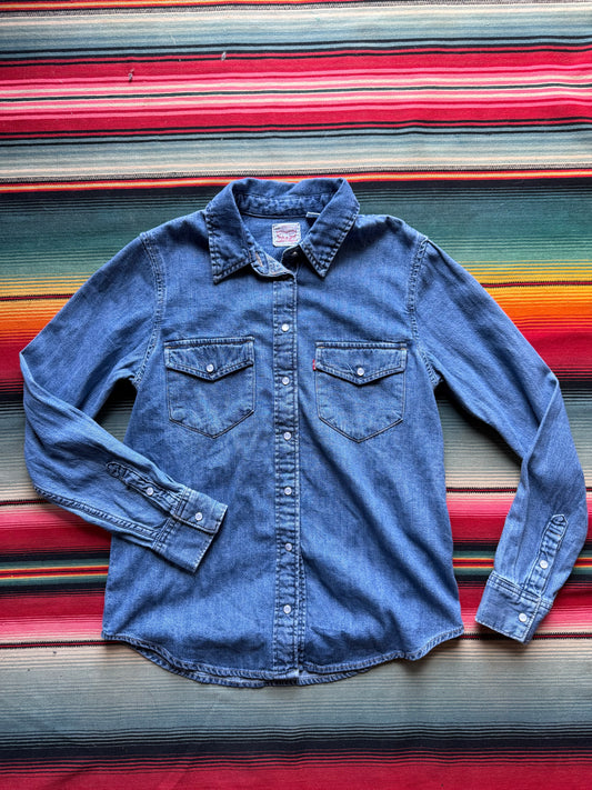 Levi's Denim Pearl Snap xs