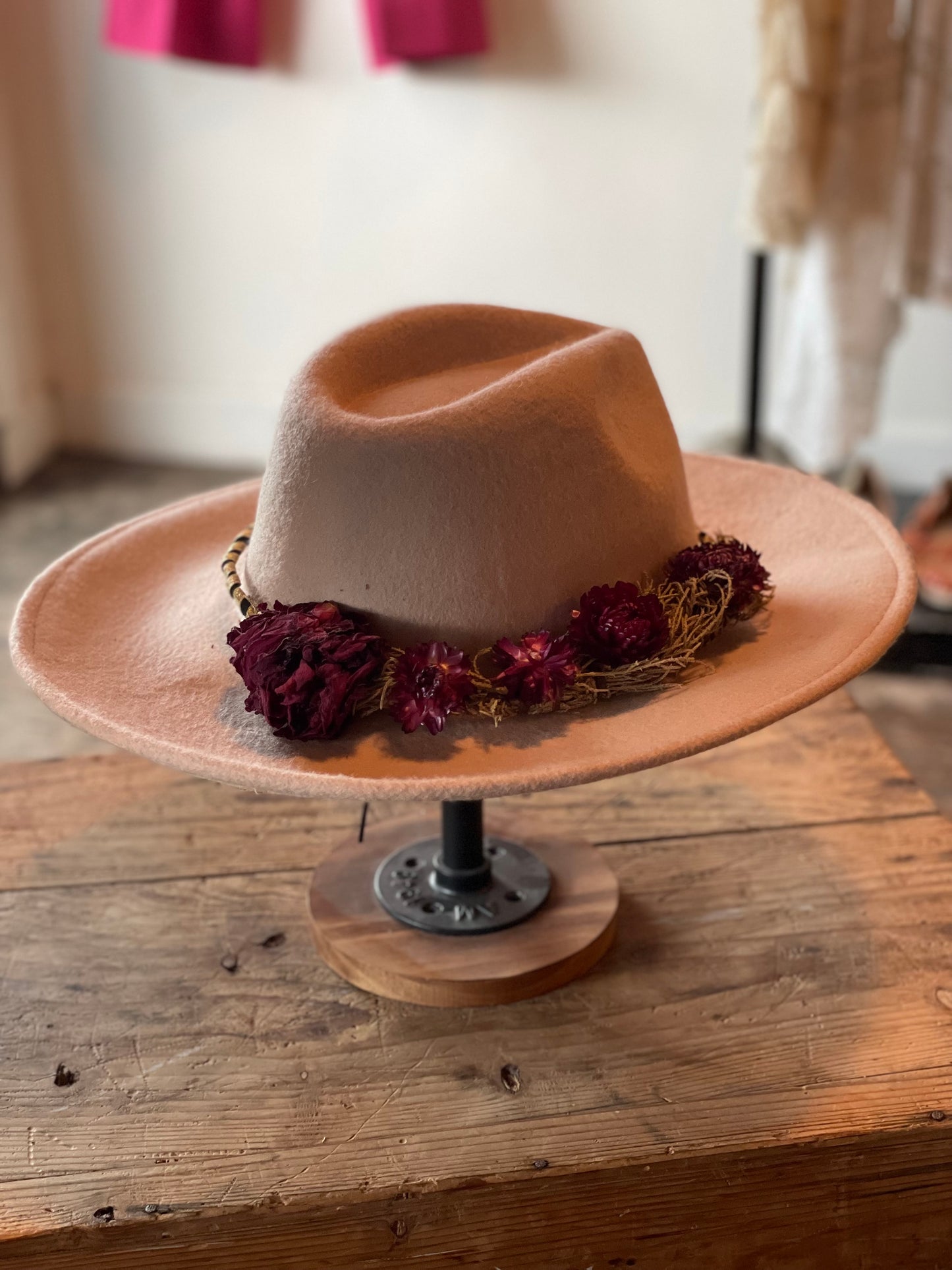 Assorted Cowboy Hats with Floral Hat Bands