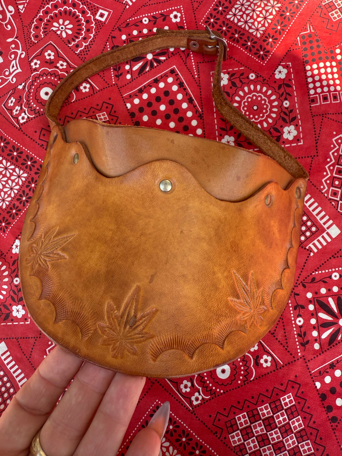 Hand Crafted Tooled Leather Visor