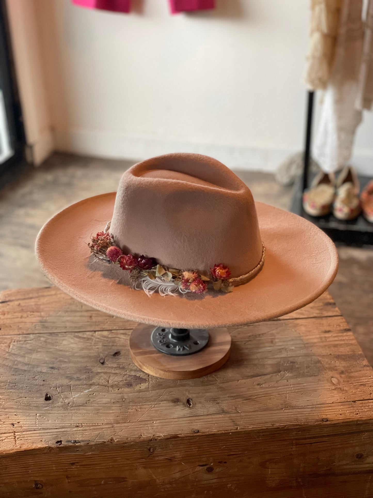 Assorted Cowboy Hats with Floral Hat Bands