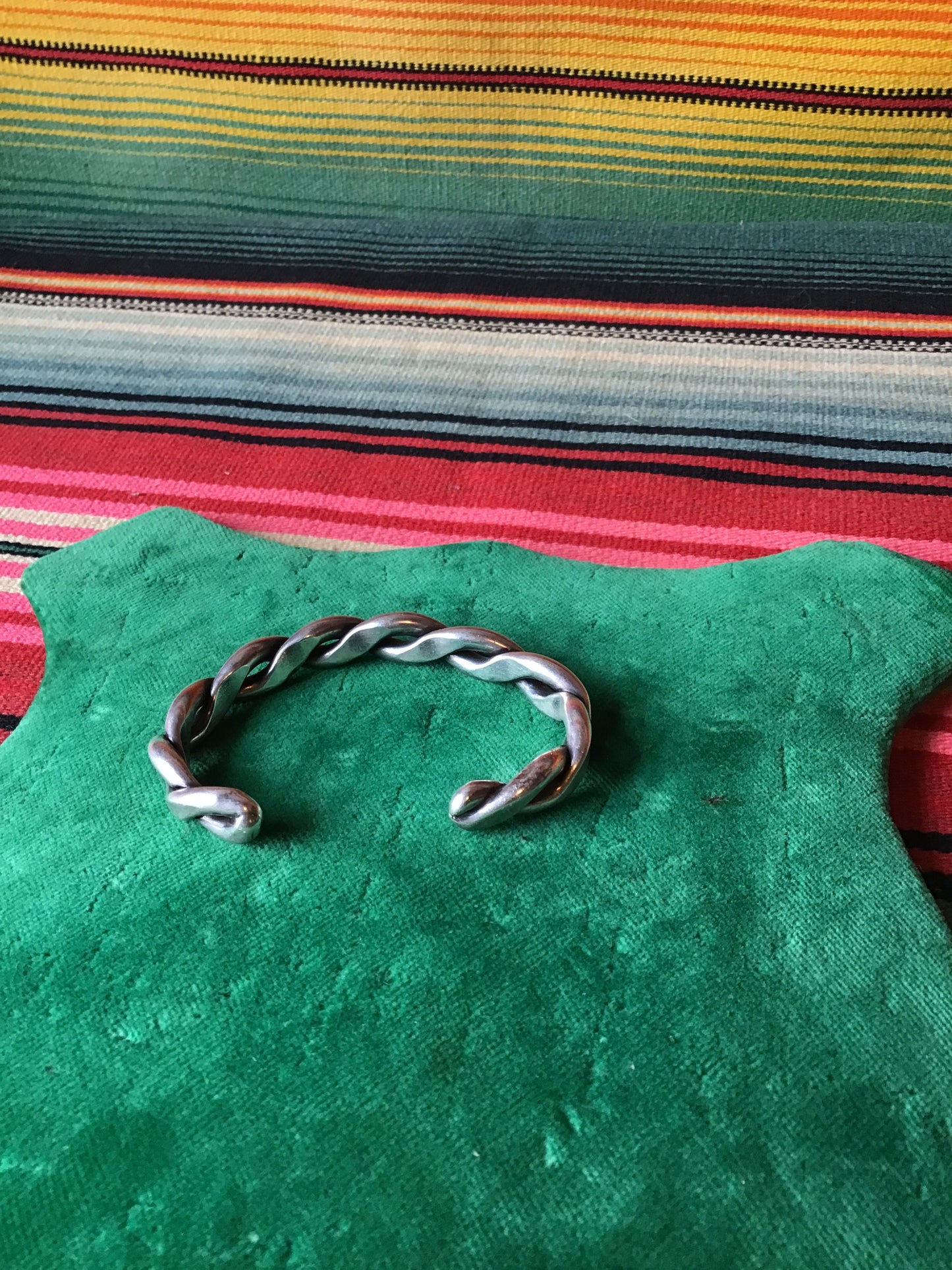 Vintage Sterling Twisted Braid Cuff Stacker (MA)
