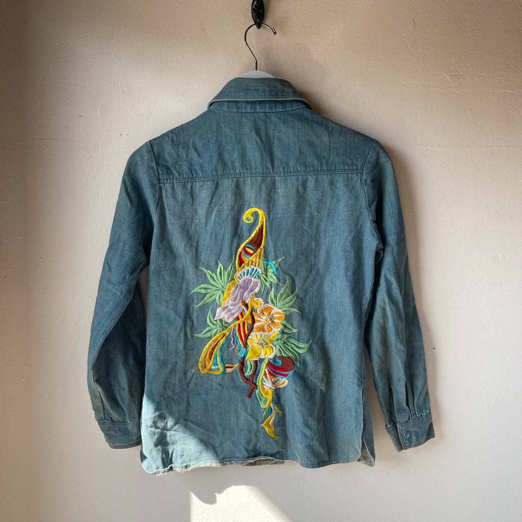 VTG Denim Pearl Snap with Tropical Chainstitch