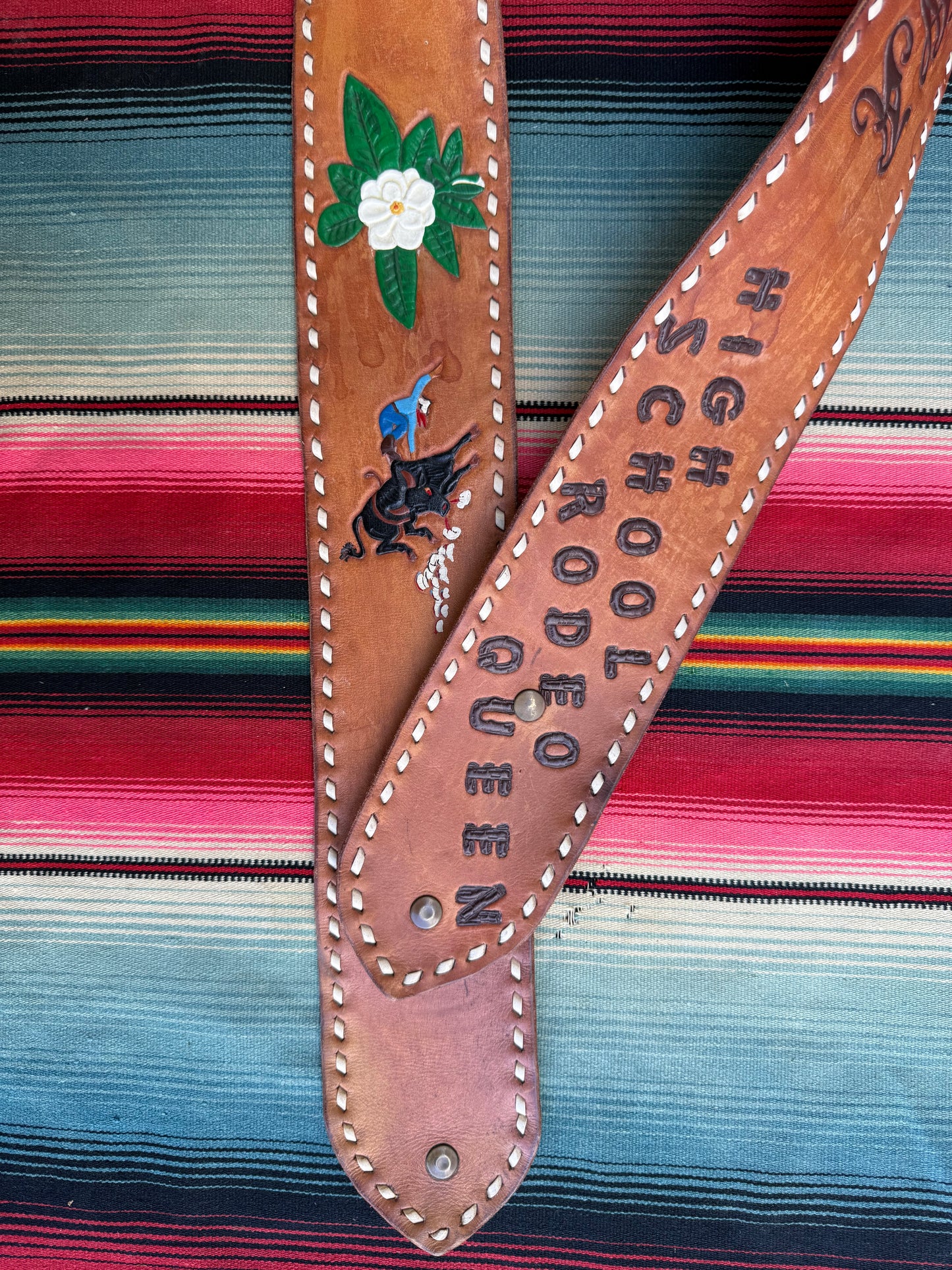 Vintage Tooled Leather Rodeo Queen Sash