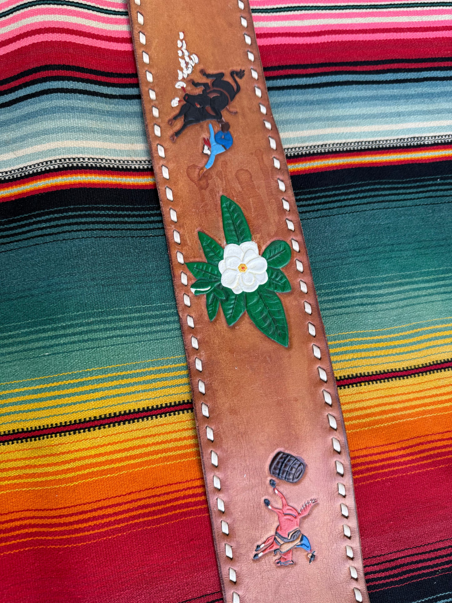 Vintage Tooled Leather Rodeo Queen Sash