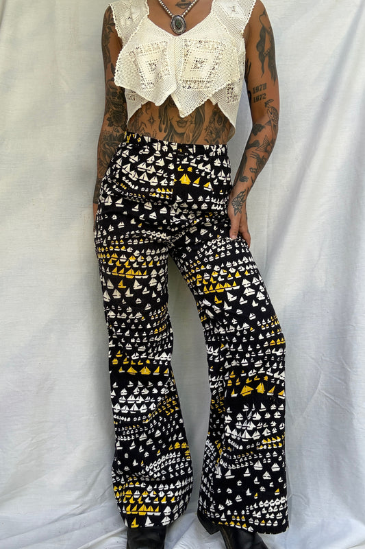1970s Sailboat Print Pants (NL)