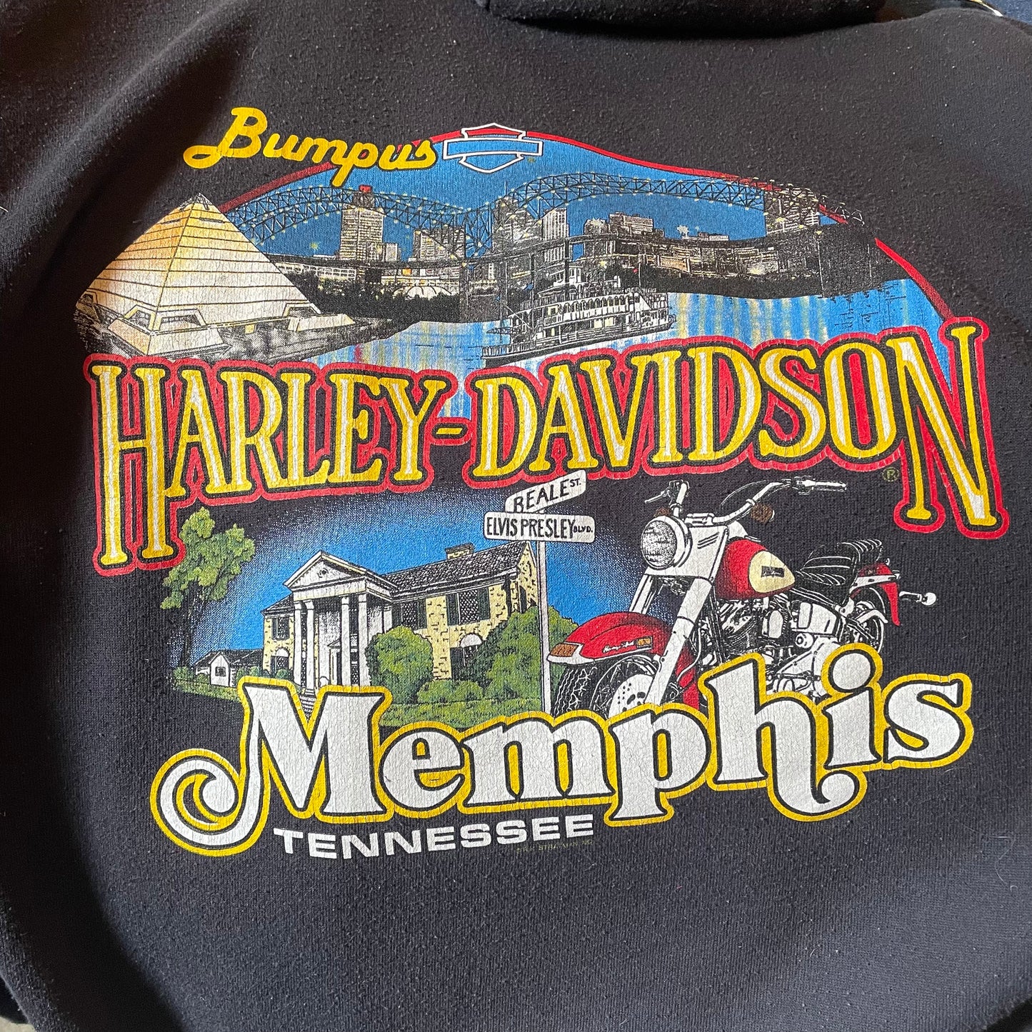 1985 Zip Up Harley Memphis Black Hoodie