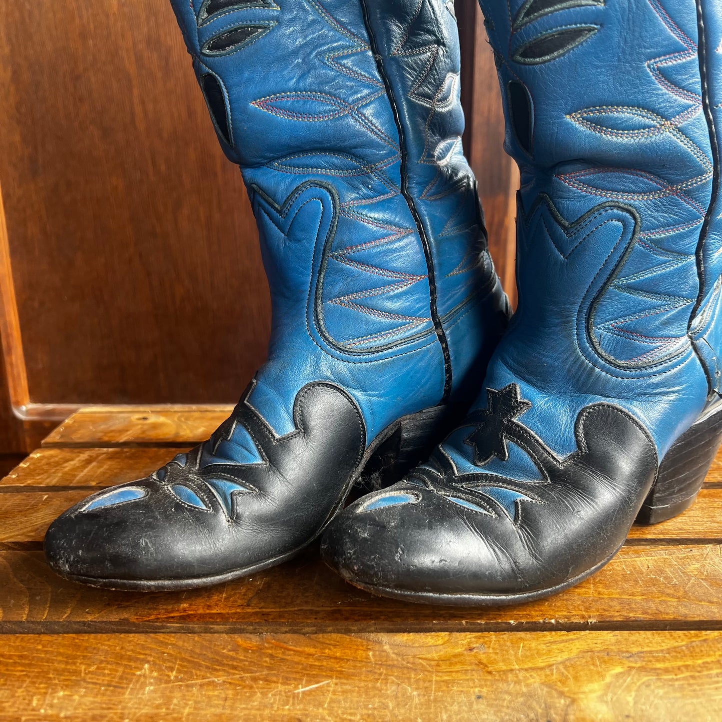 VTG Custom Blue Bowman Cowboy Boots