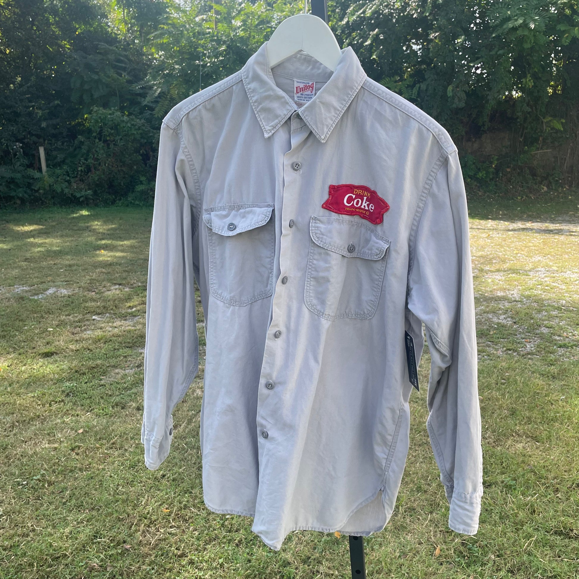 coca cola dress shirt Coca Cola Shirt Mens Medium Red Button Up Coke Casual All Over Bottles Print