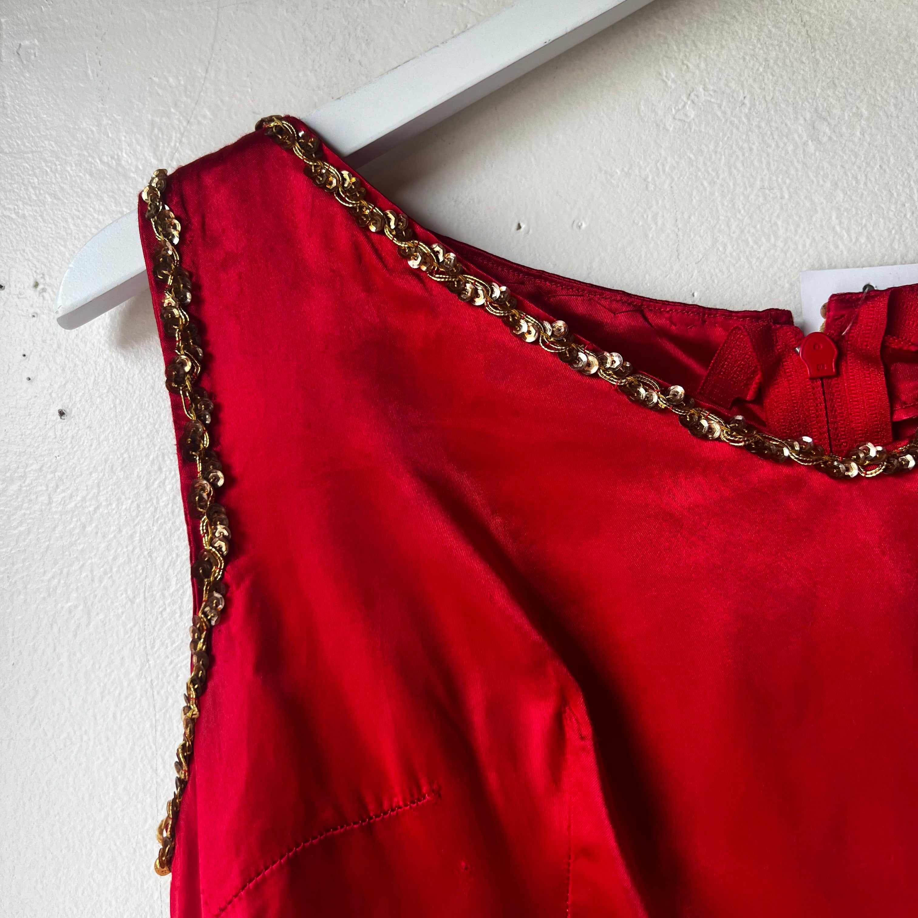 Red satin 2 piece set sales