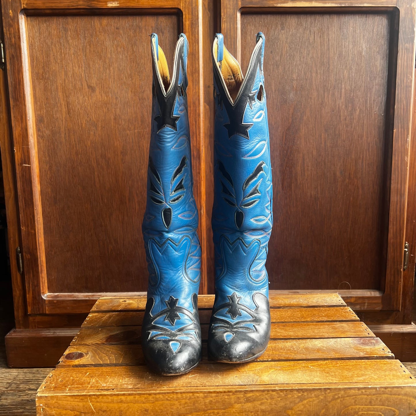 VTG Custom Blue Bowman Cowboy Boots