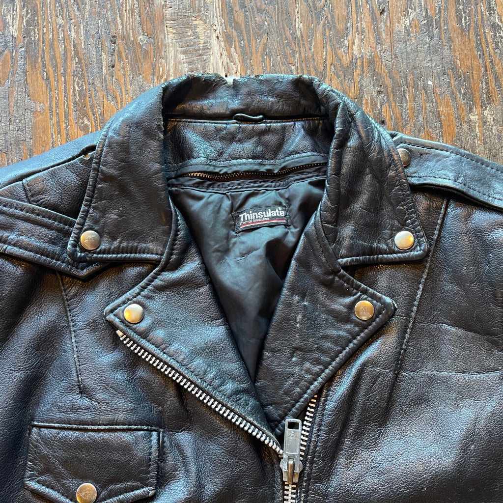 Genuine Leather Jacket w Thinsulate Zip-Away Vest