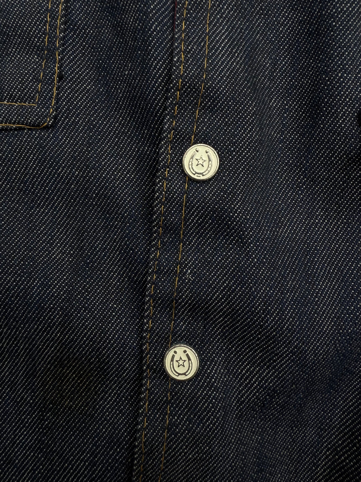 1970s Handmade Selvedge Denim Biker Vest w/ Harley Patch (C)
