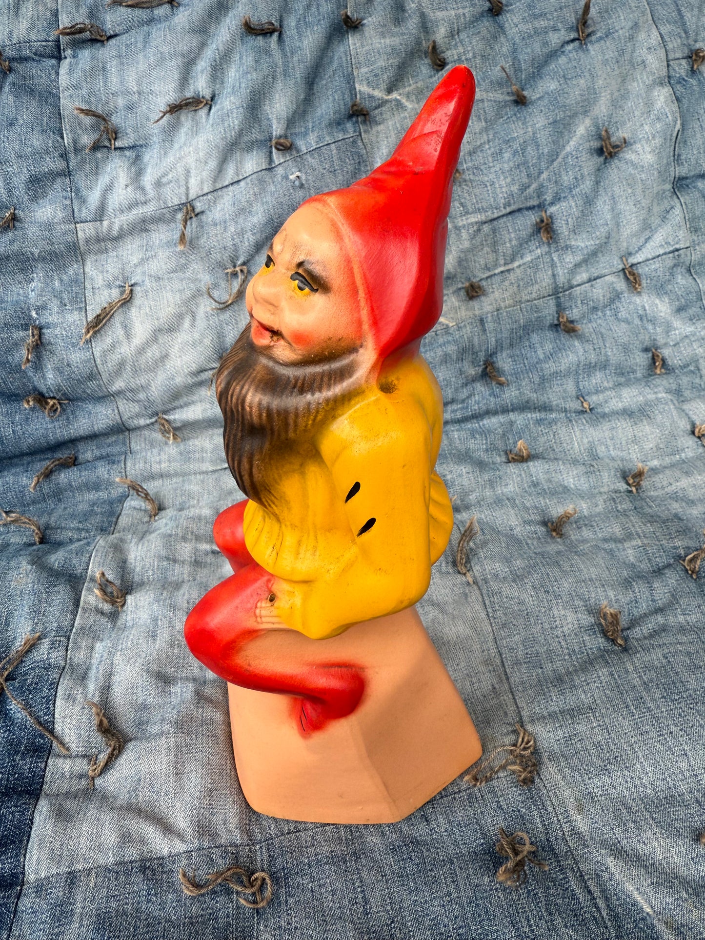 Large Vintage Bisque Gnome