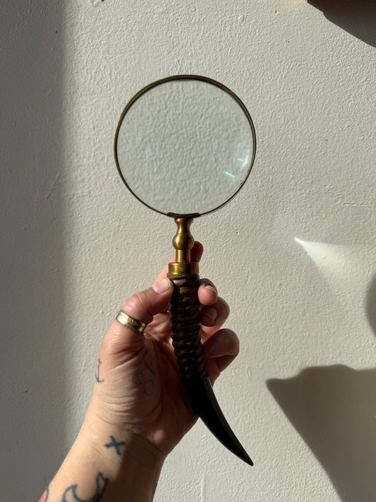 Magnifying glass with horn handle