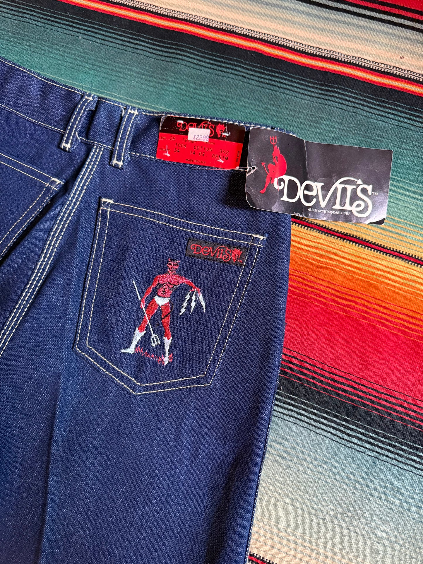 1980s Deadstock Devils Embroidered Jeans