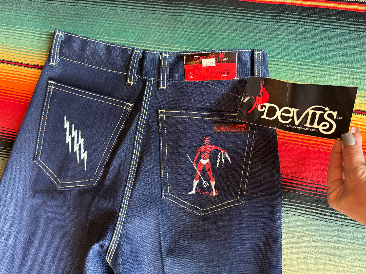 1980s Deadstock Devils Embroidered Jeans