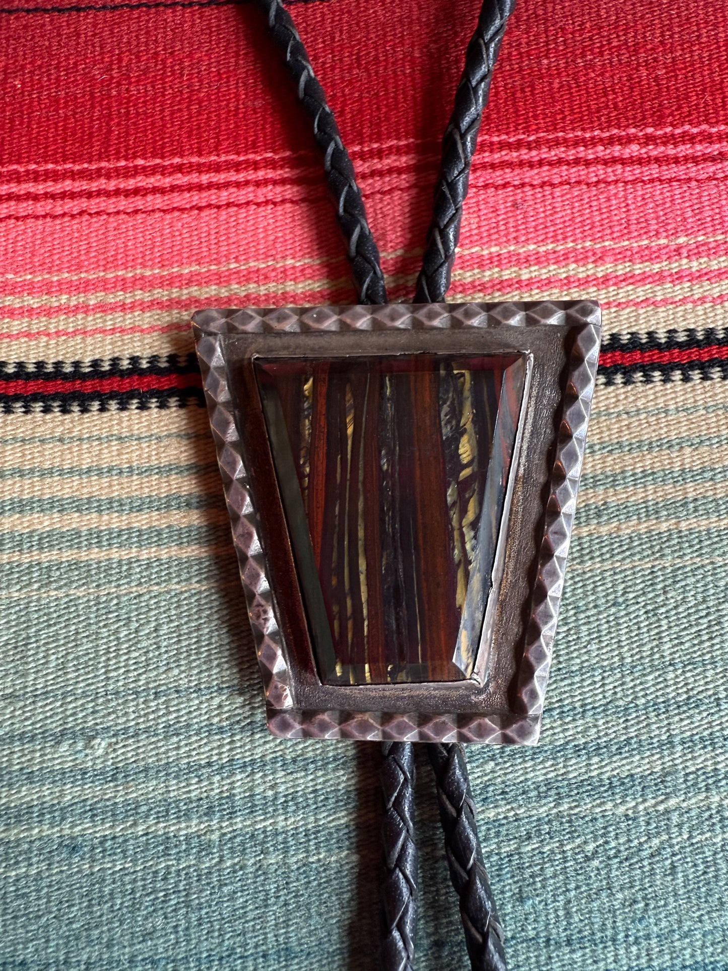 Vintage Sterling and Petrified Wood Bolo