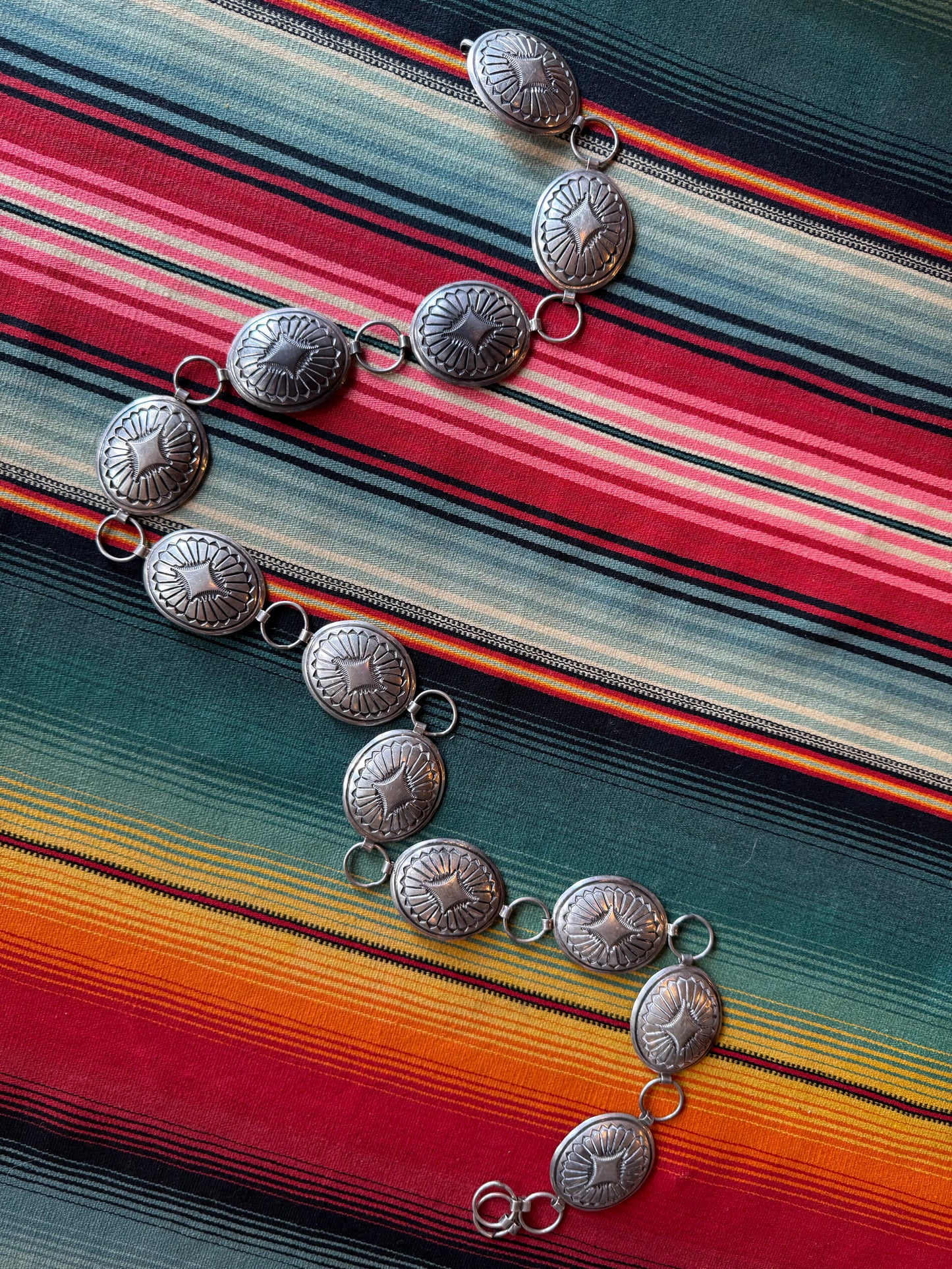 Vintage Signed Sterling Concho Belt