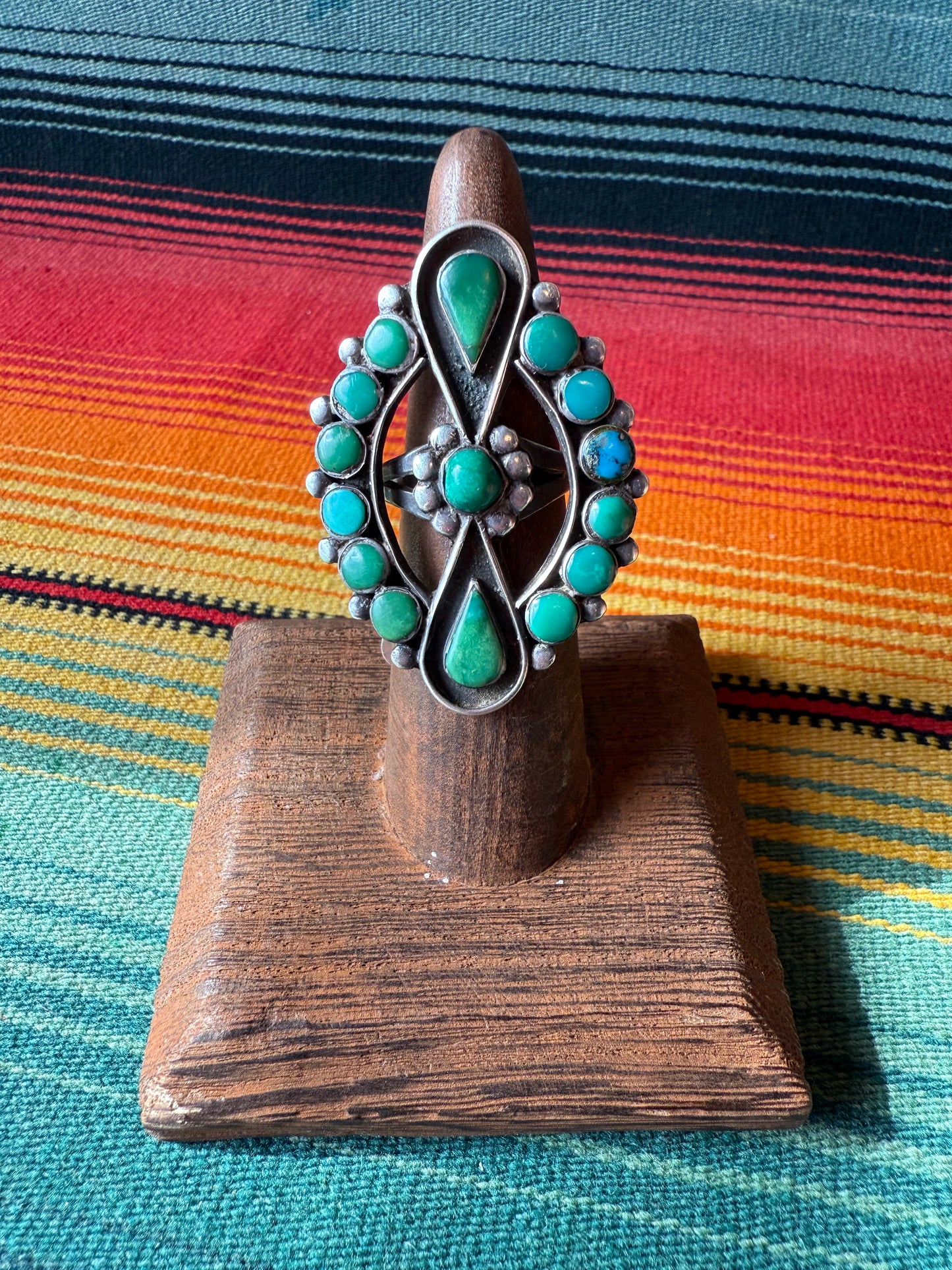 Vintage Fred Harvey Era Sterling and Turquoise Ring