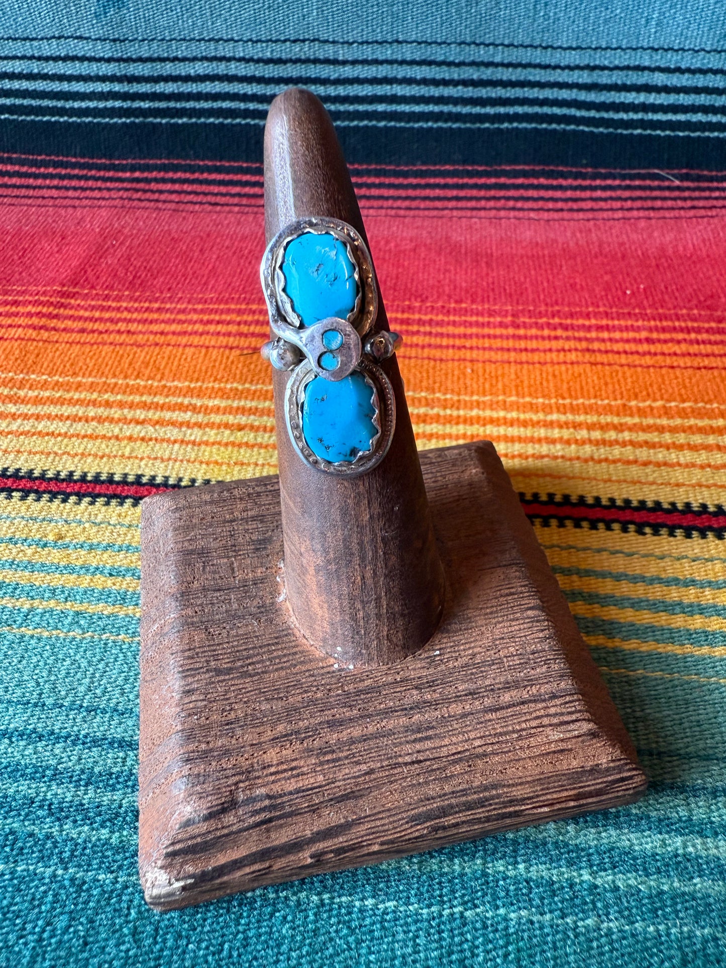 Vintage Sterling and Turquoise Ring - EFFIE C. ZUNI