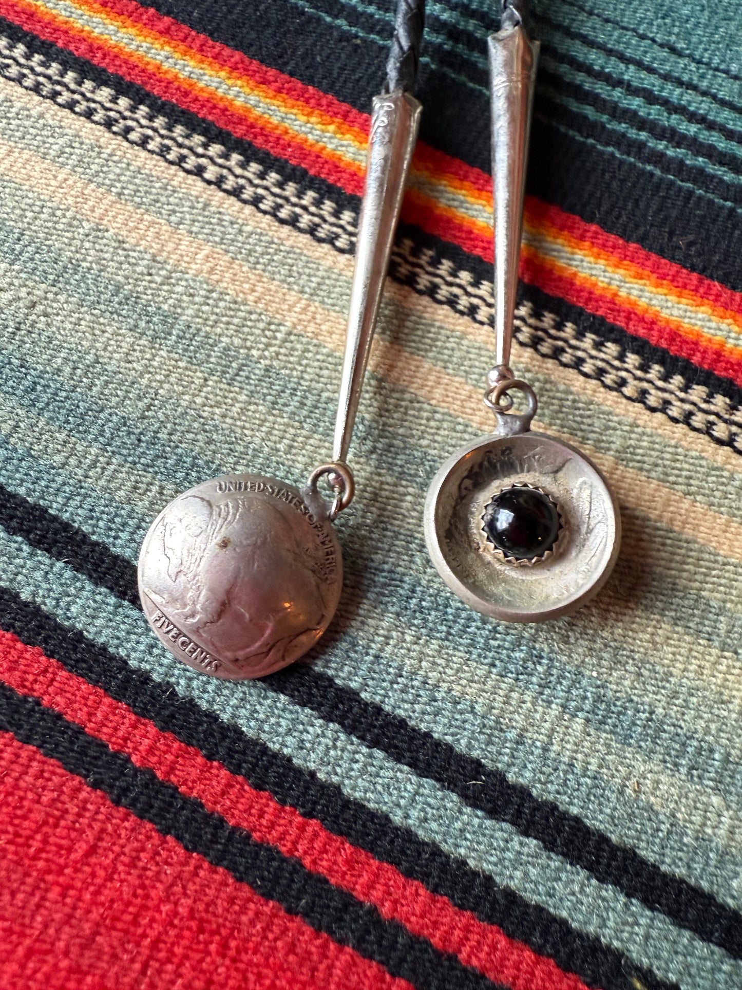 Vintage Buffalo Nickel and Onyx Bolo