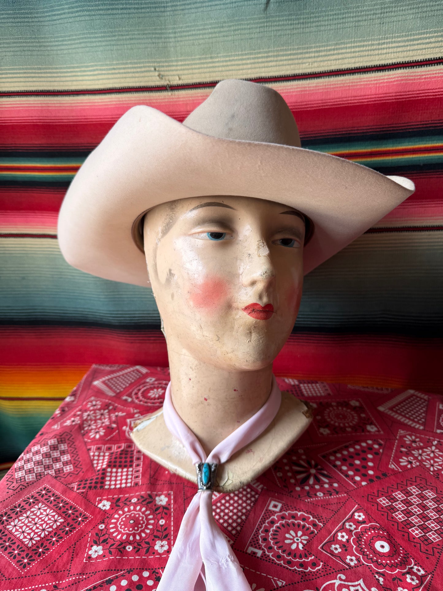 Vintage Sterling and Turquoise Bandana Slide