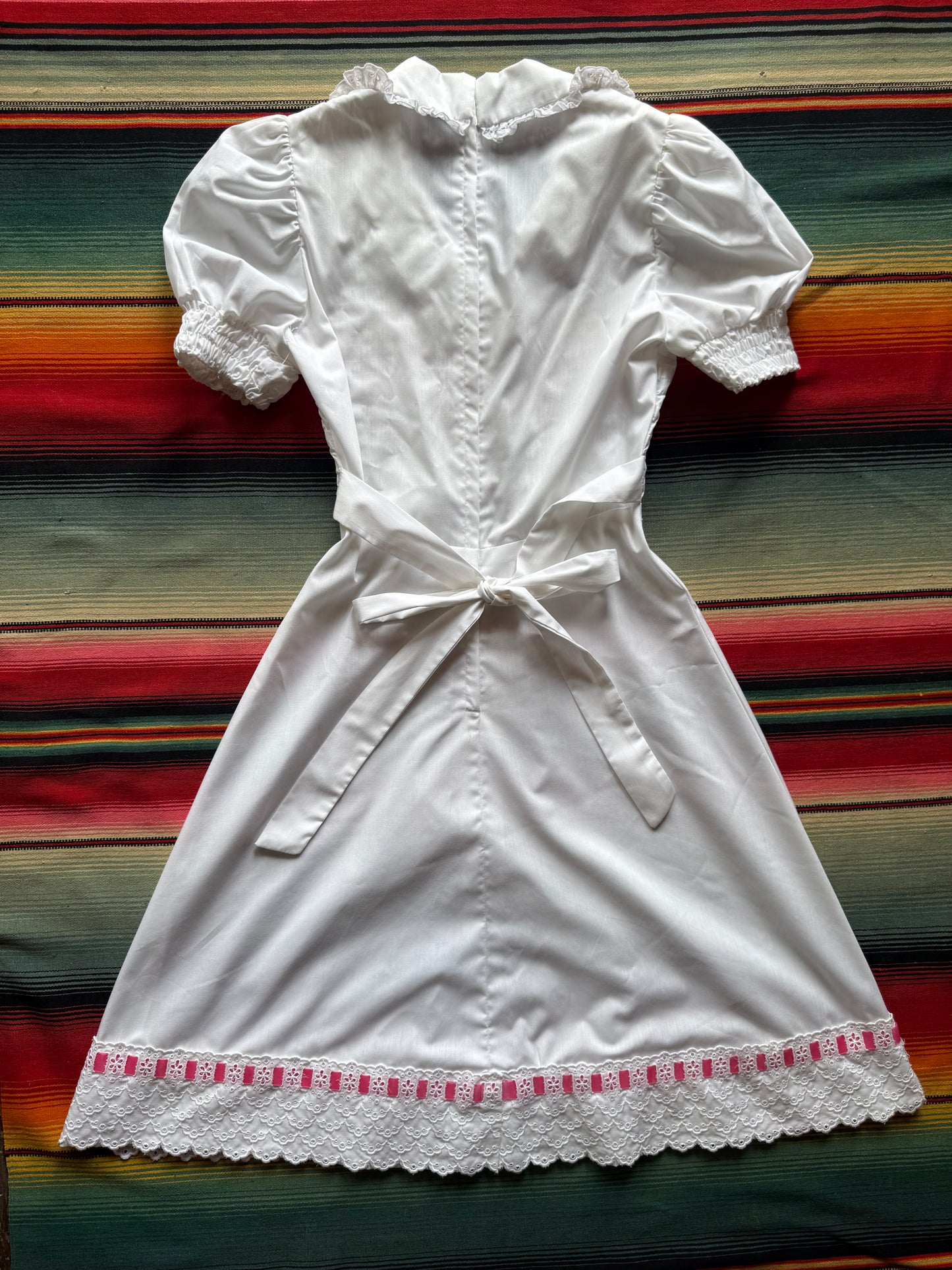 1970s White Puff Sleeve Dress (JM)
