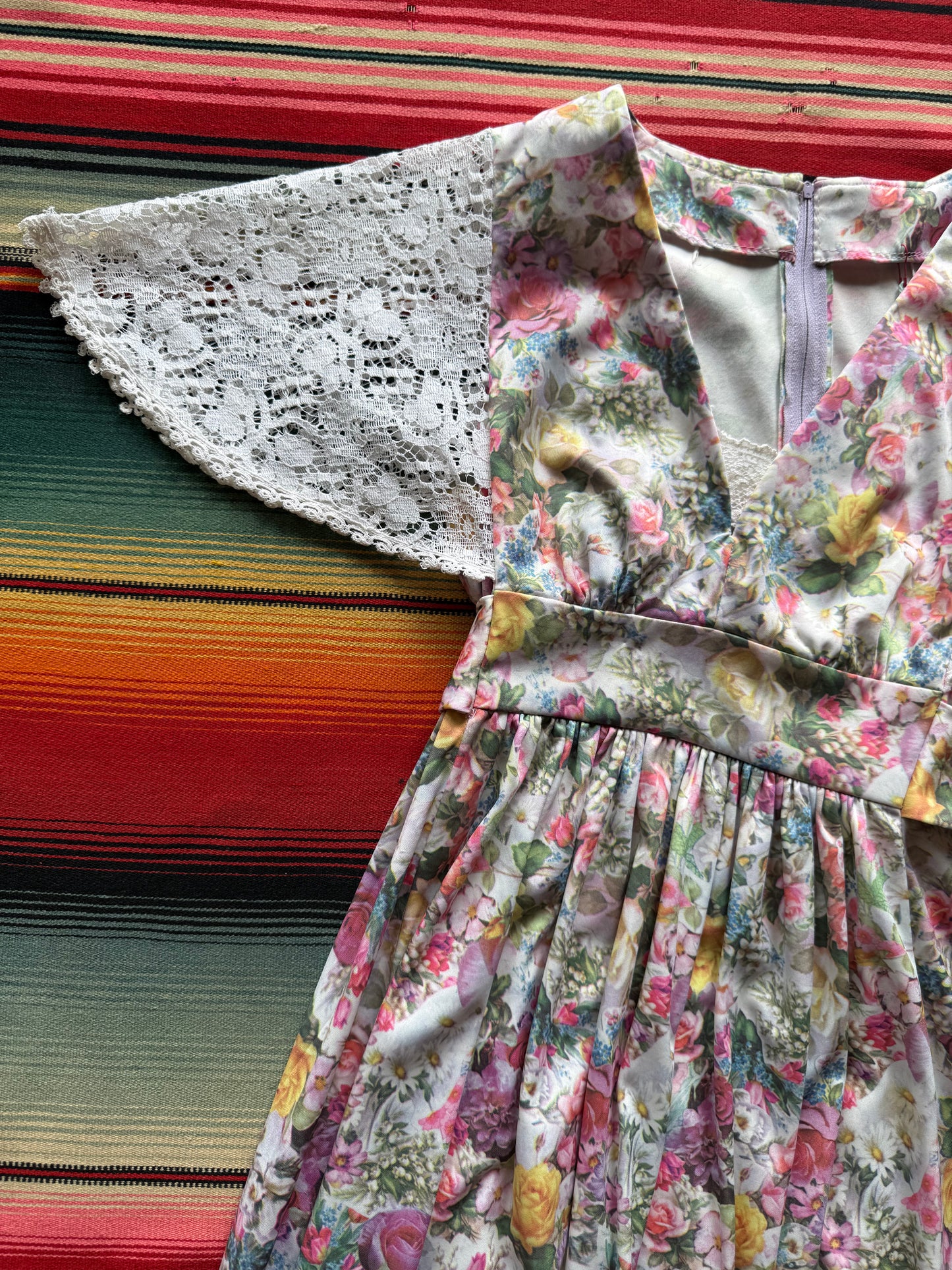 1970s Floral Maxi Dress (LR)