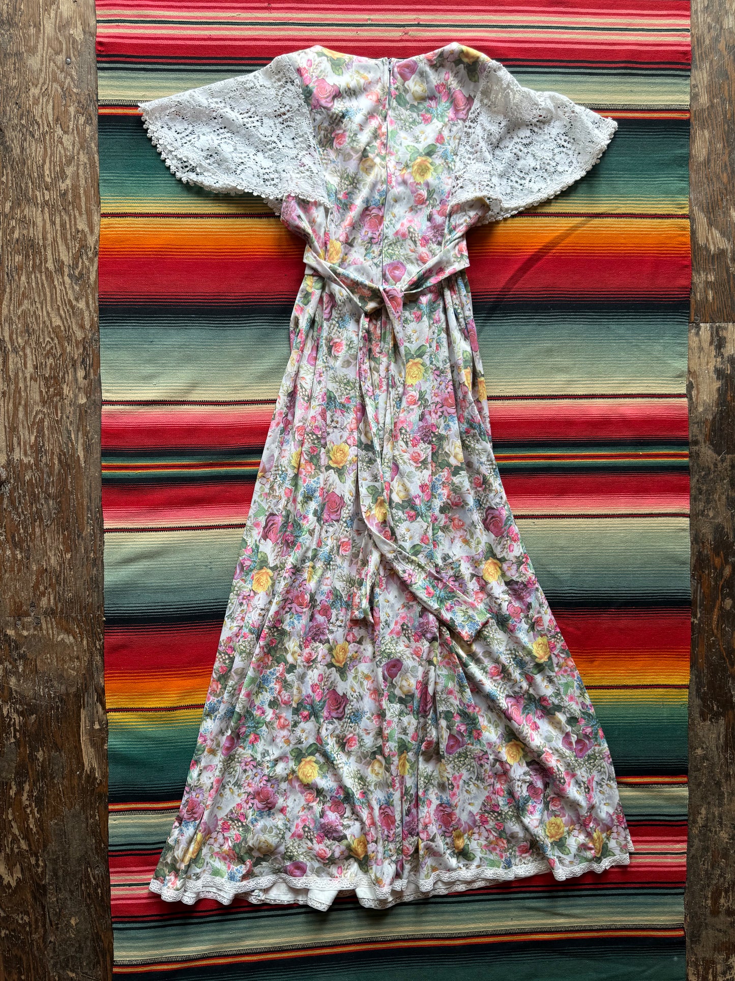 1970s Floral Maxi Dress (LR)