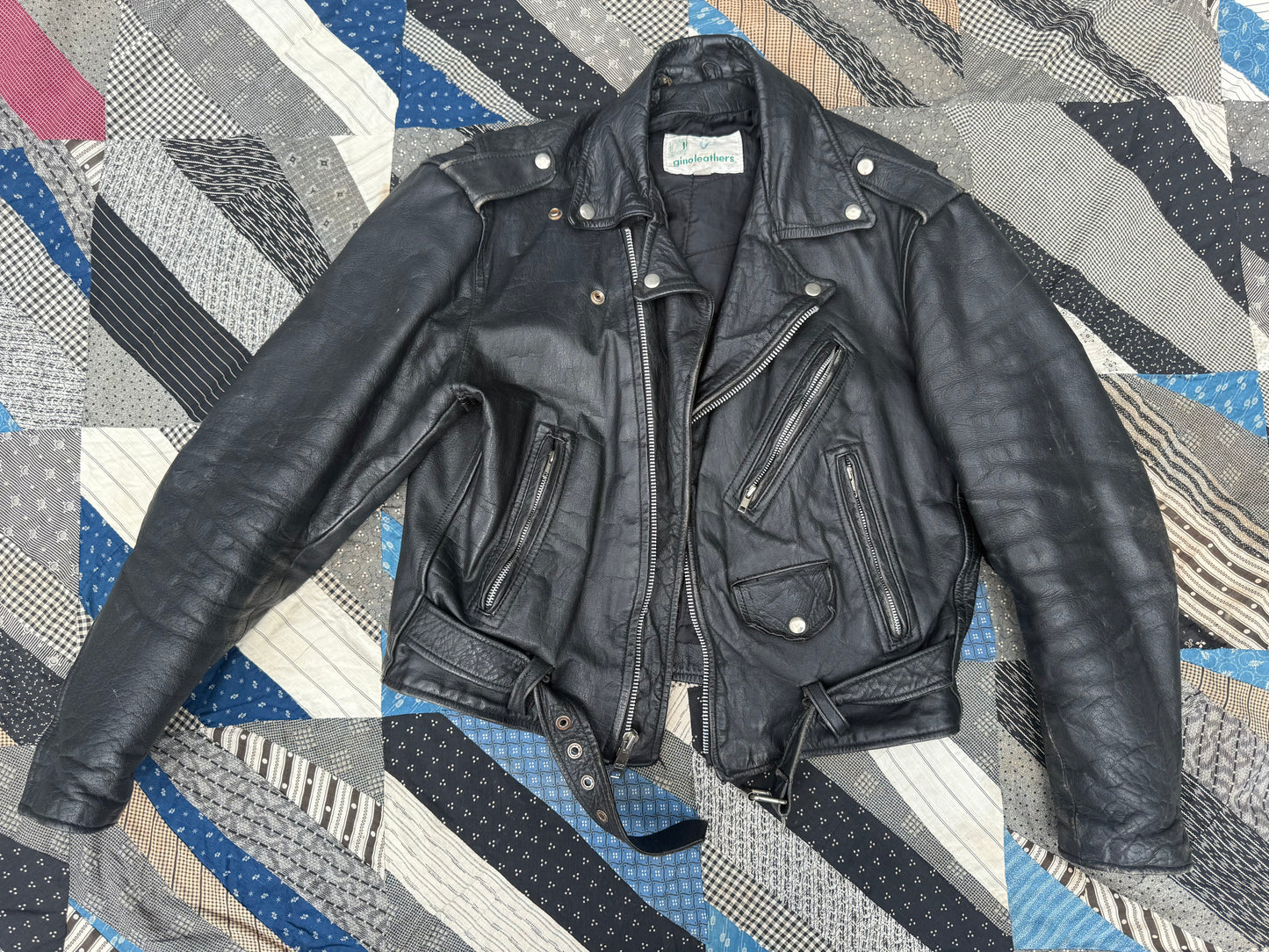 Vintage Gino Leathers Biker Jacket AS IS