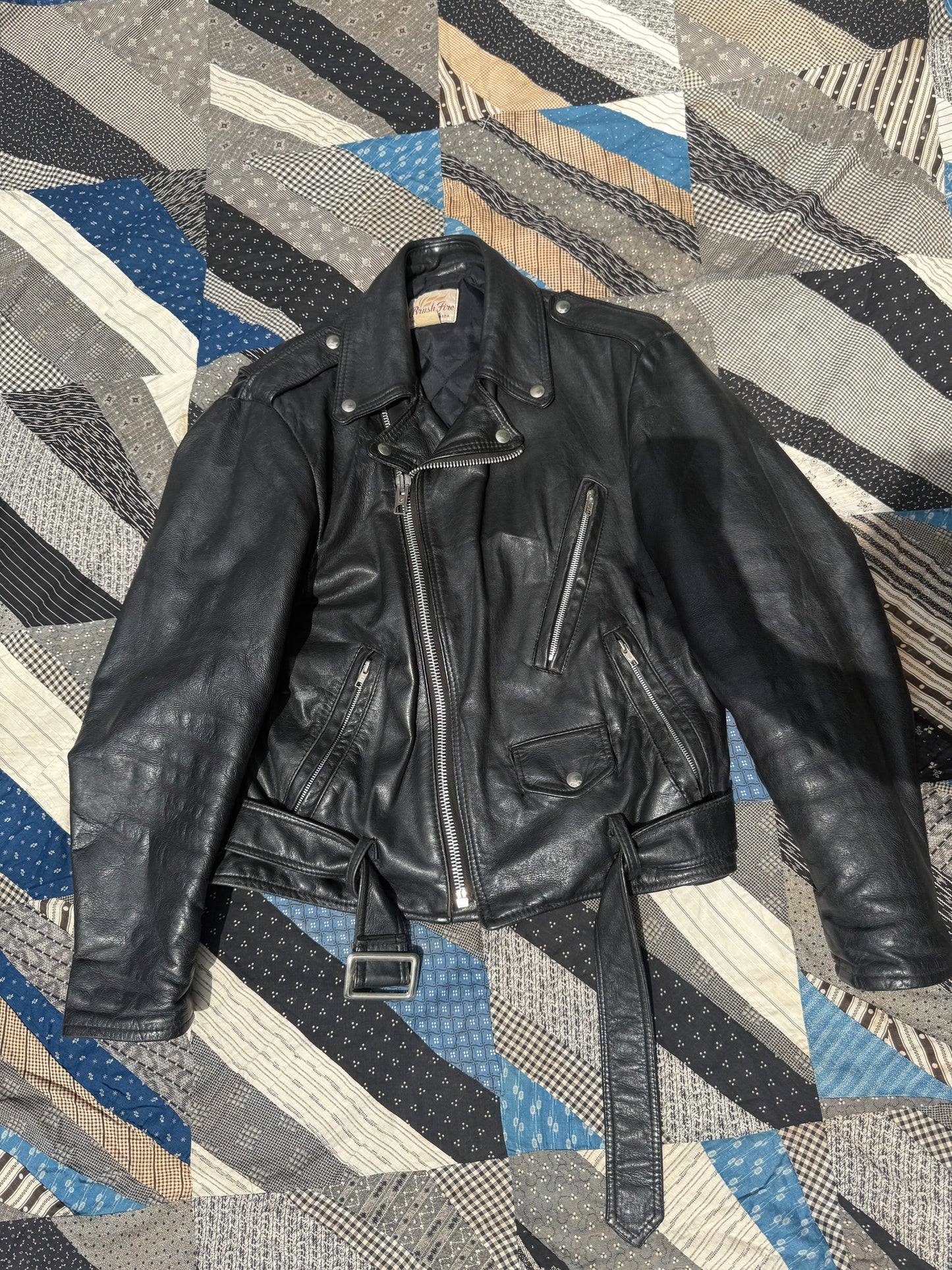 Vintage Brush Fire Biker Jacket