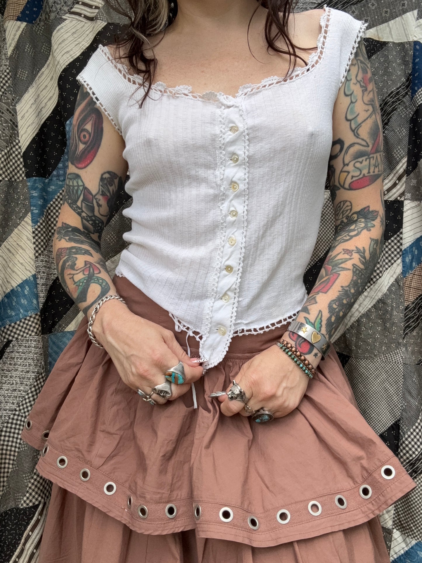 Antique Cotton Knit Camisole (JM)